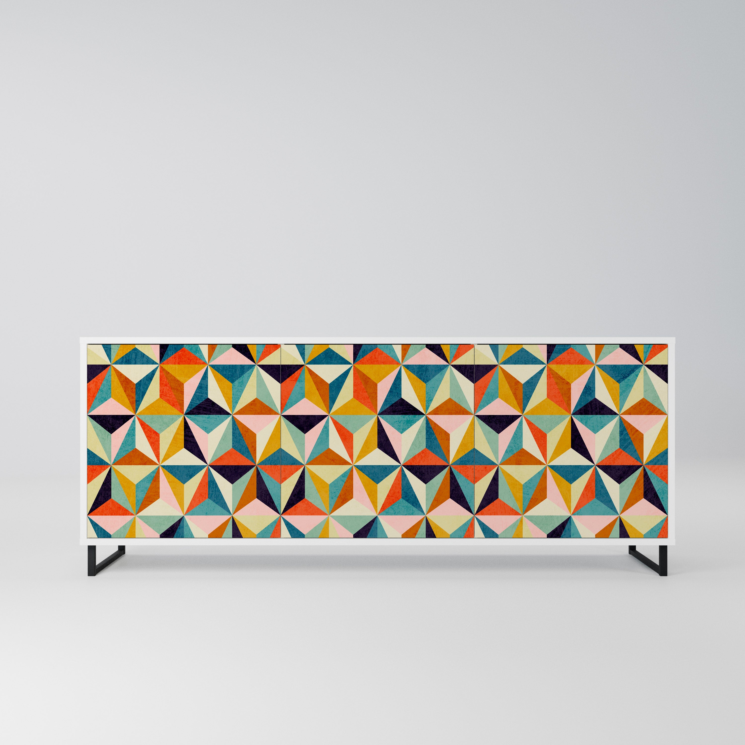 TESSELATE TREASURES Komoda 3-drzwiowa korpus Biały