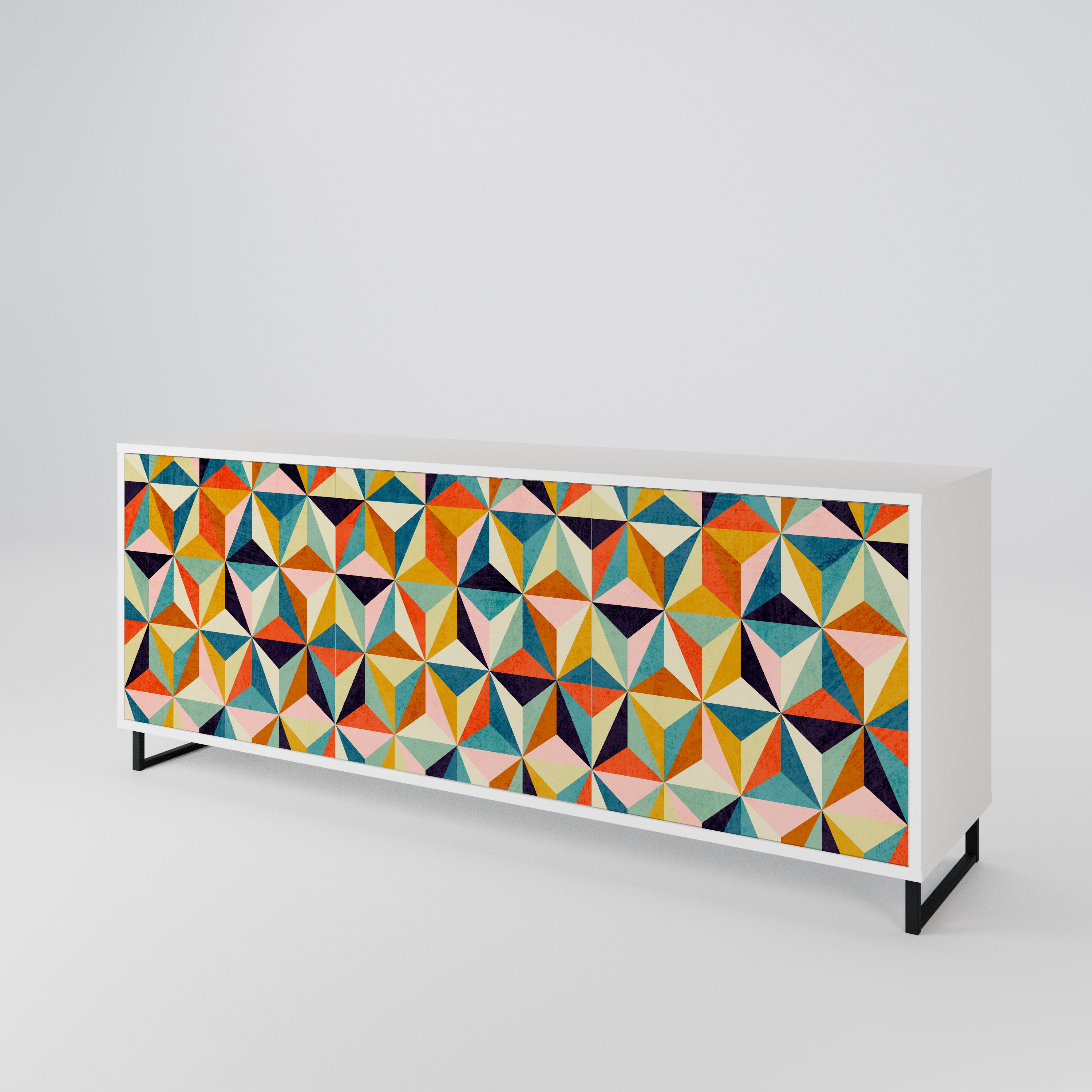 TESSELATE TREASURES Komoda 3-drzwiowa korpus Biały