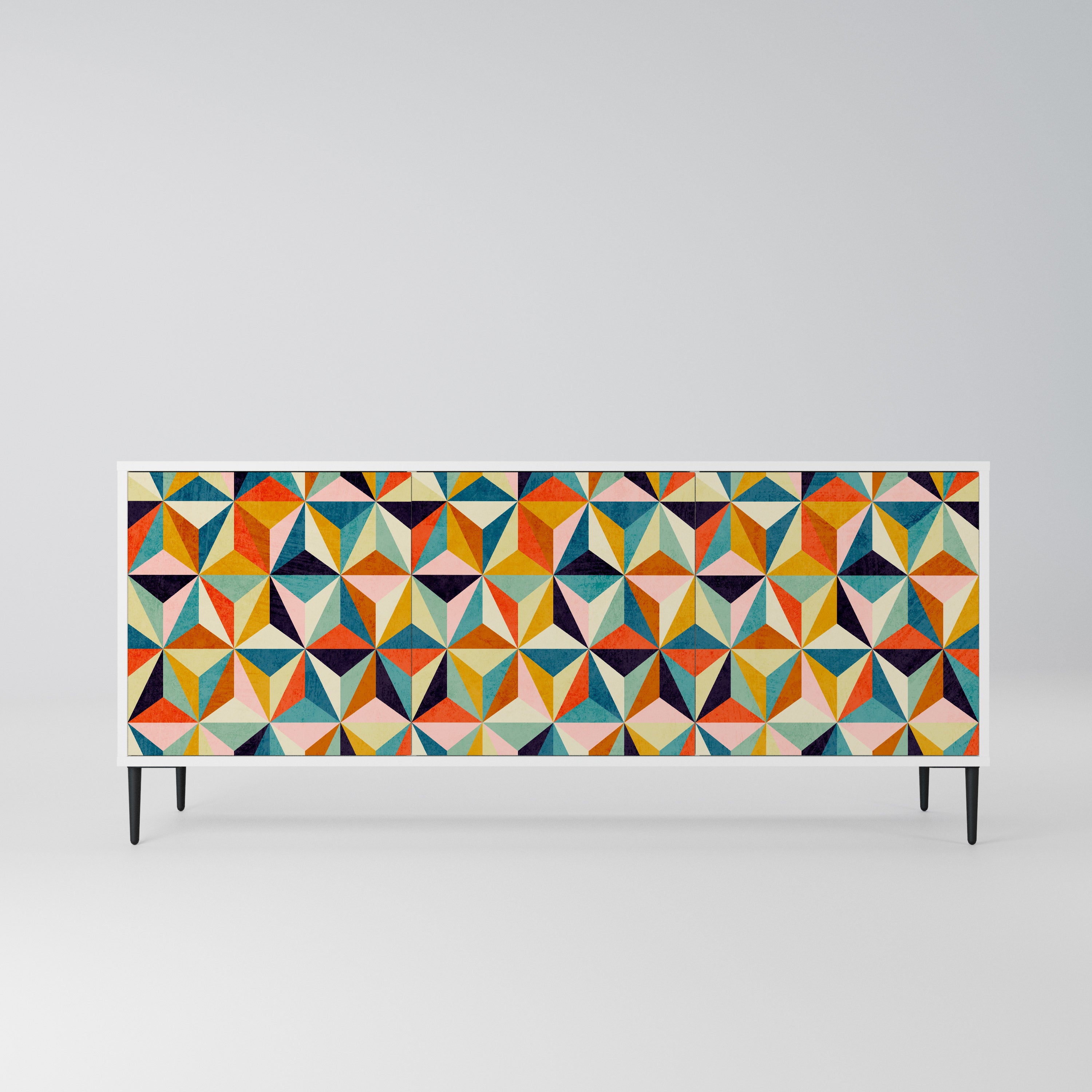 TESSELATE TREASURES Komoda 3-drzwiowa korpus Biały