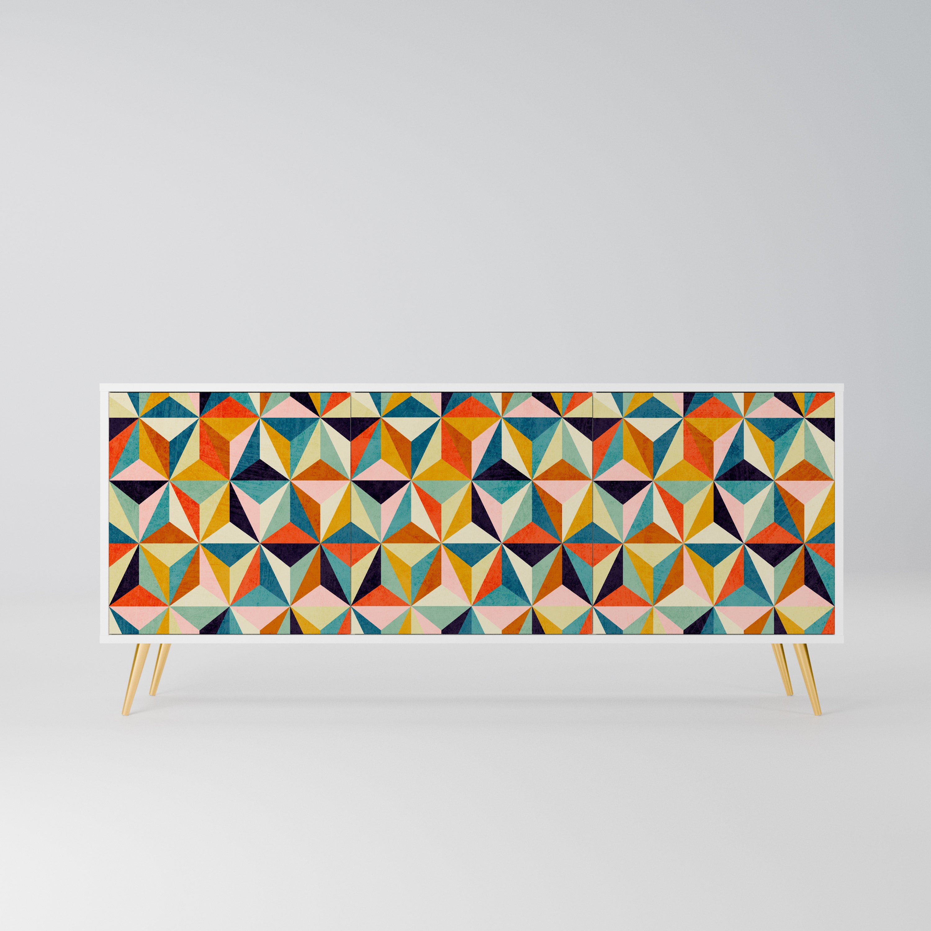 TESSELATE TREASURES Komoda 3-drzwiowa korpus Biały