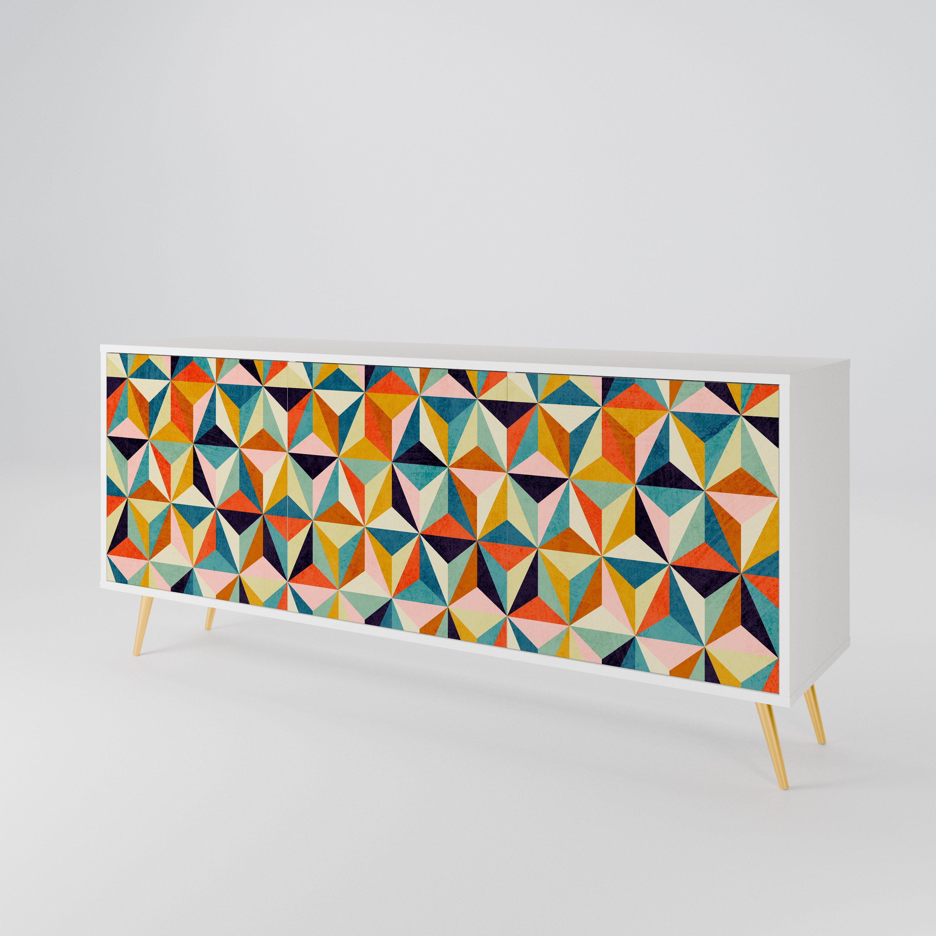 TESSELATE TREASURES Komoda 3-drzwiowa korpus Biały