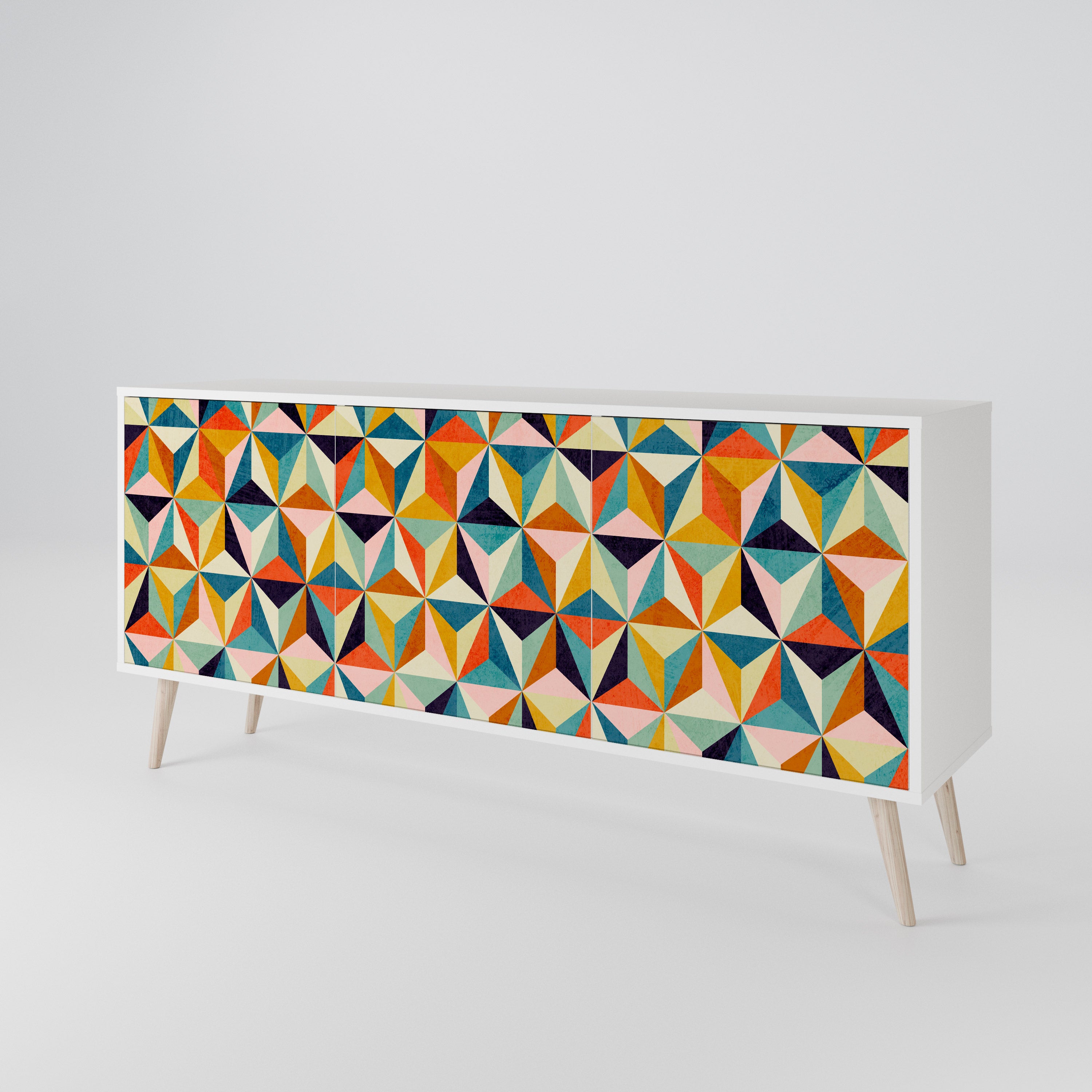 TESSELATE TREASURES Komoda 3-drzwiowa korpus Biały