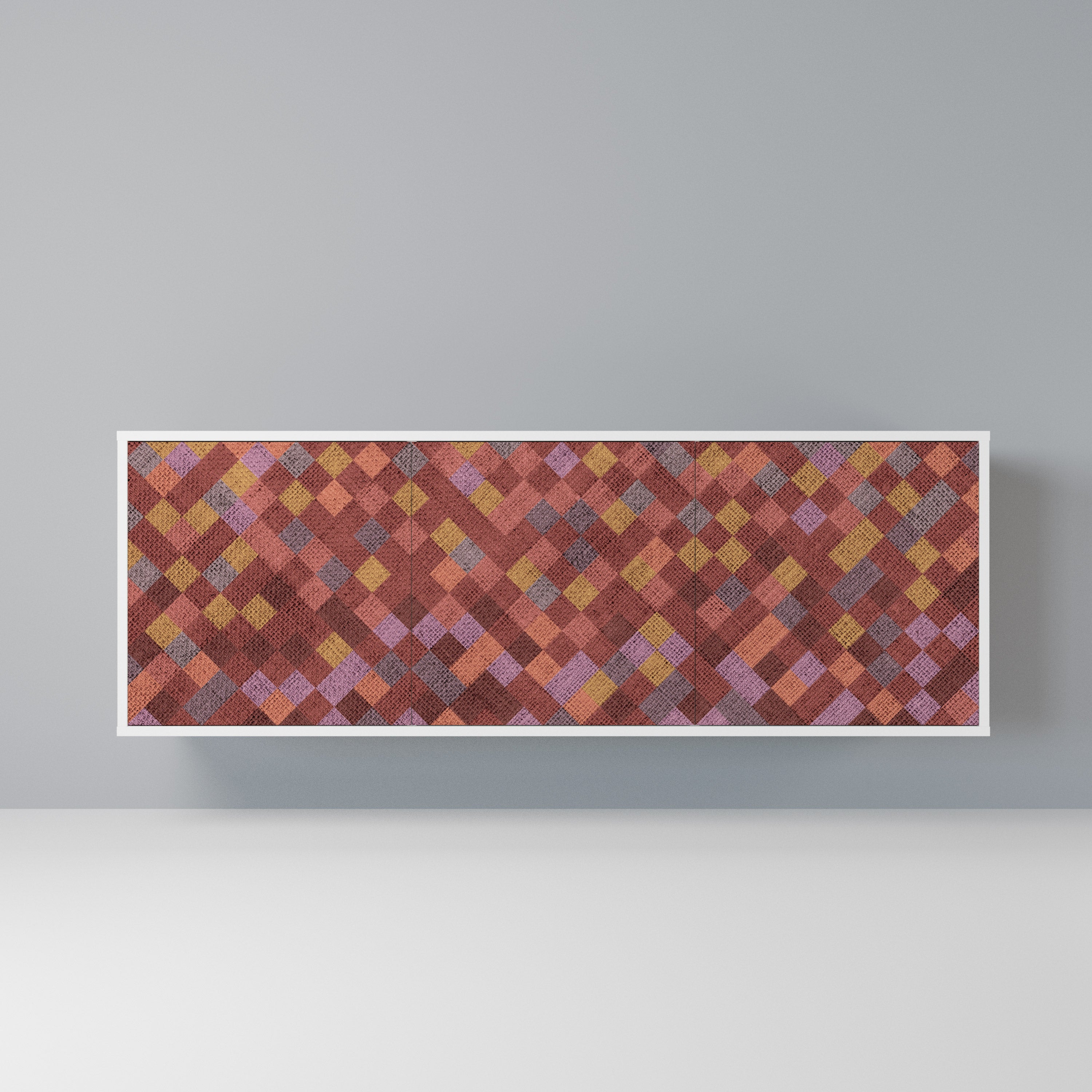 PAINTED SQUARES Komoda 3-drzwiowa korpus Biały