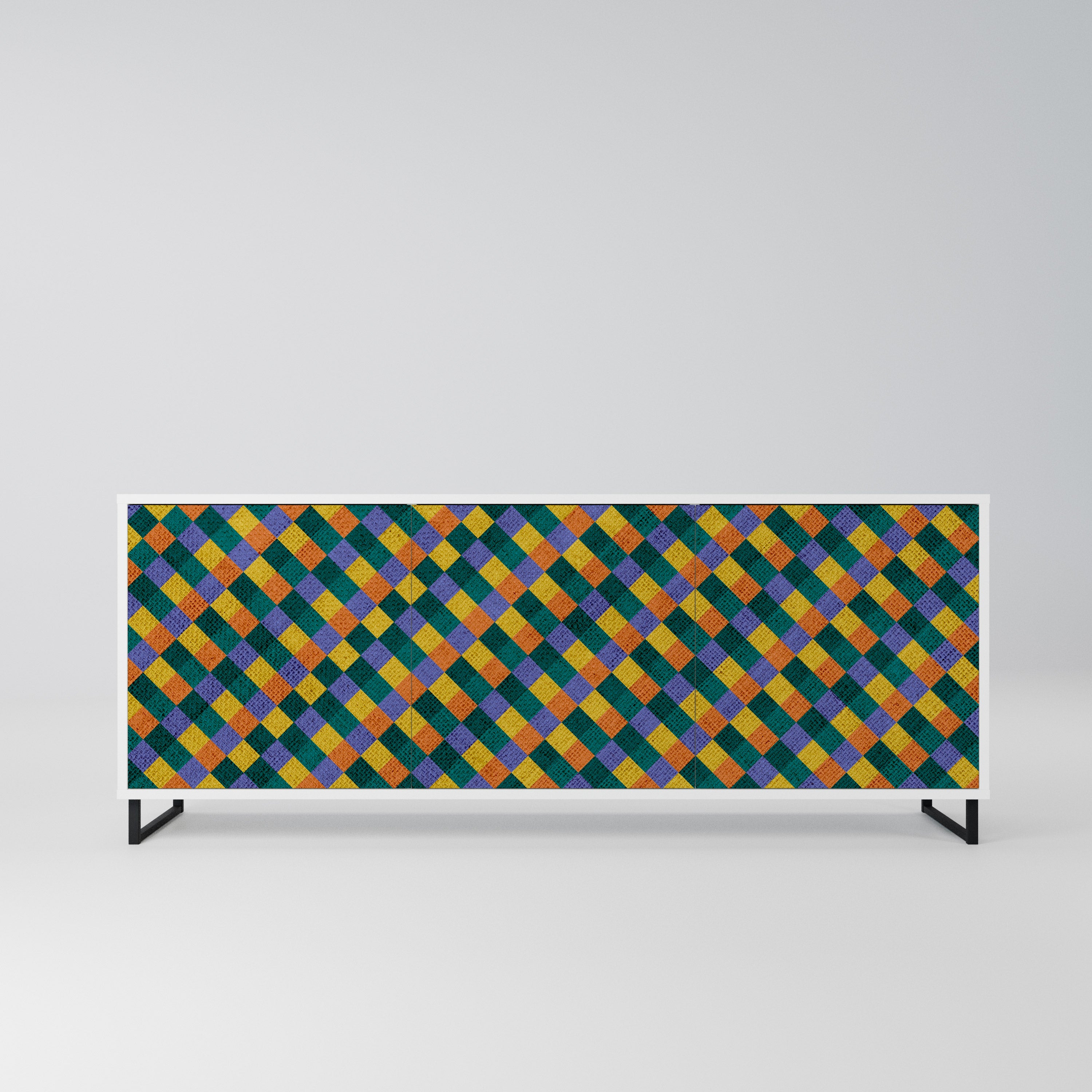 PAINTED SQUARES MIX Komoda 3-drzwiowa korpus Biały