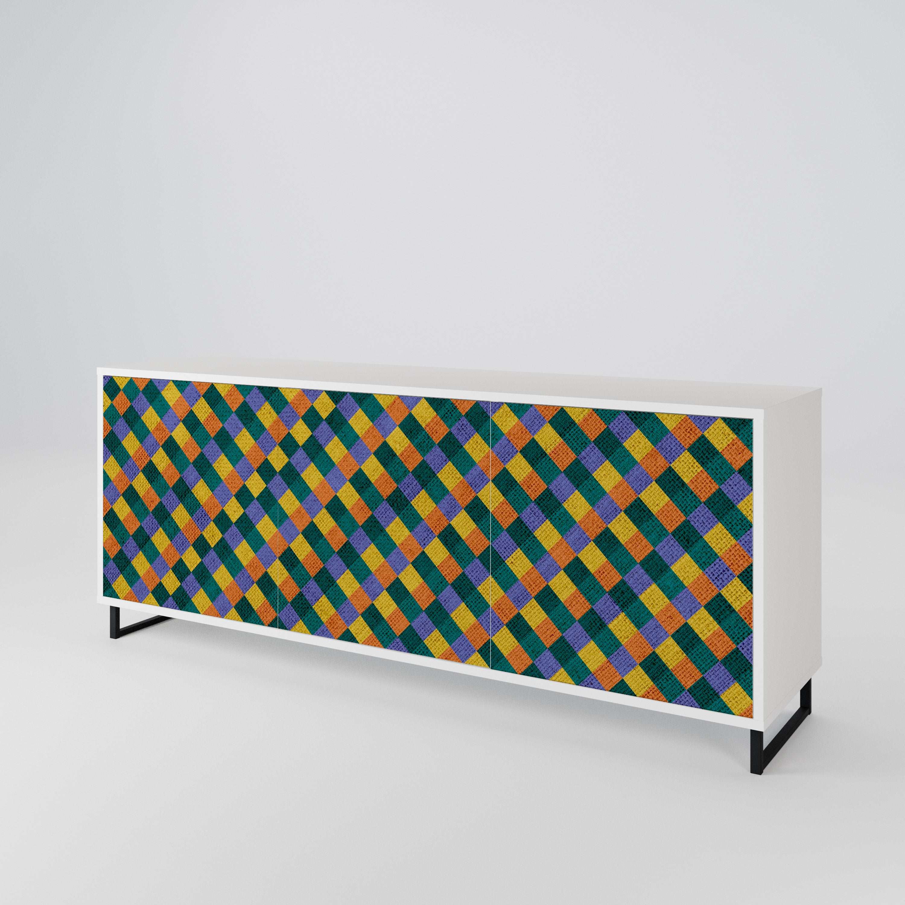 PAINTED SQUARES MIX Komoda 3-drzwiowa korpus Biały