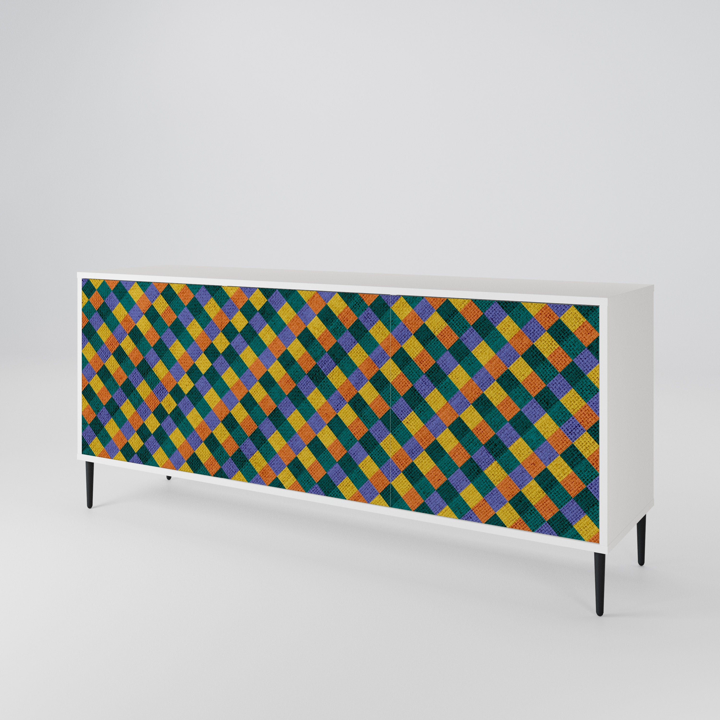 PAINTED SQUARES MIX Komoda 3-drzwiowa korpus Biały