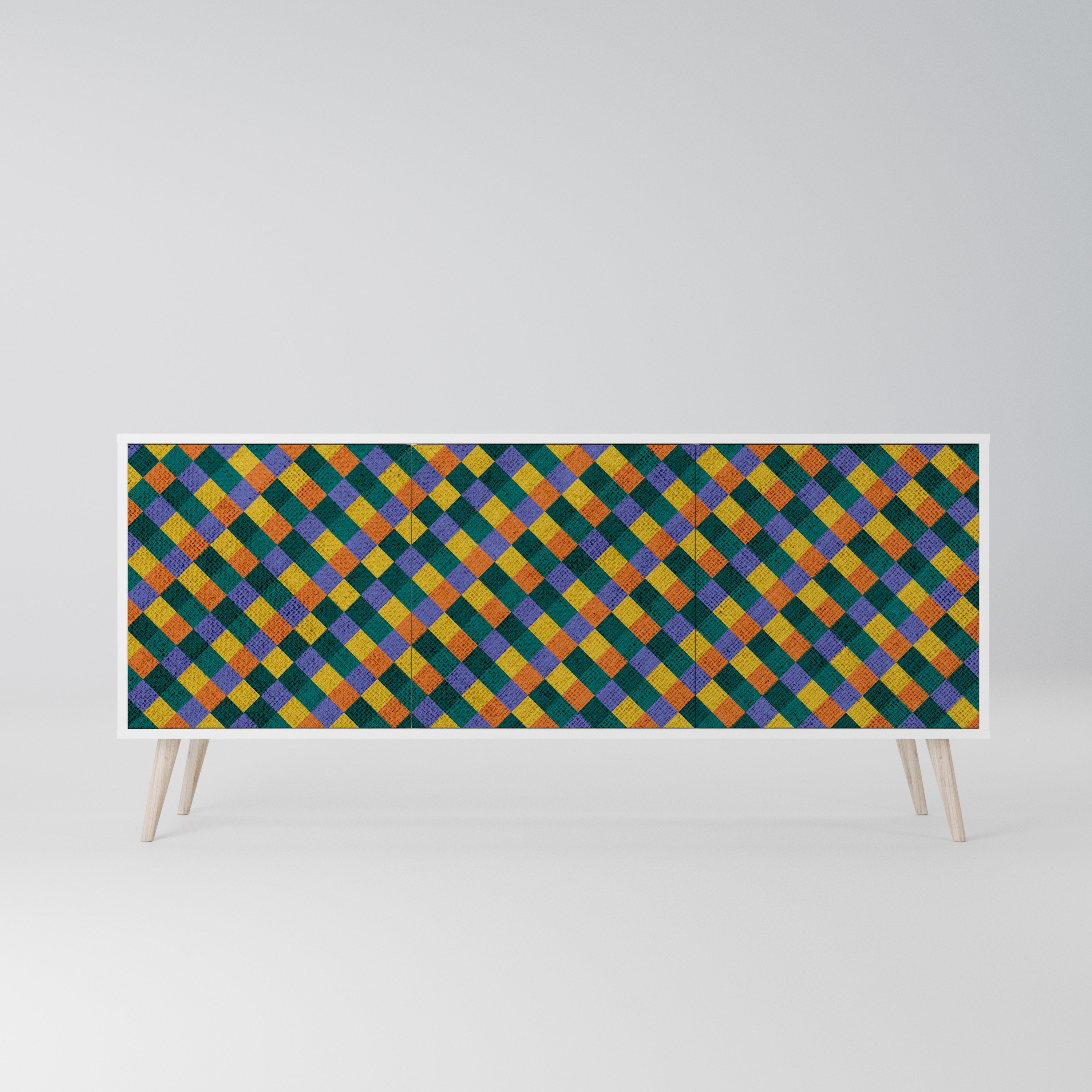 PAINTED SQUARES MIX Komoda 3-drzwiowa korpus Biały