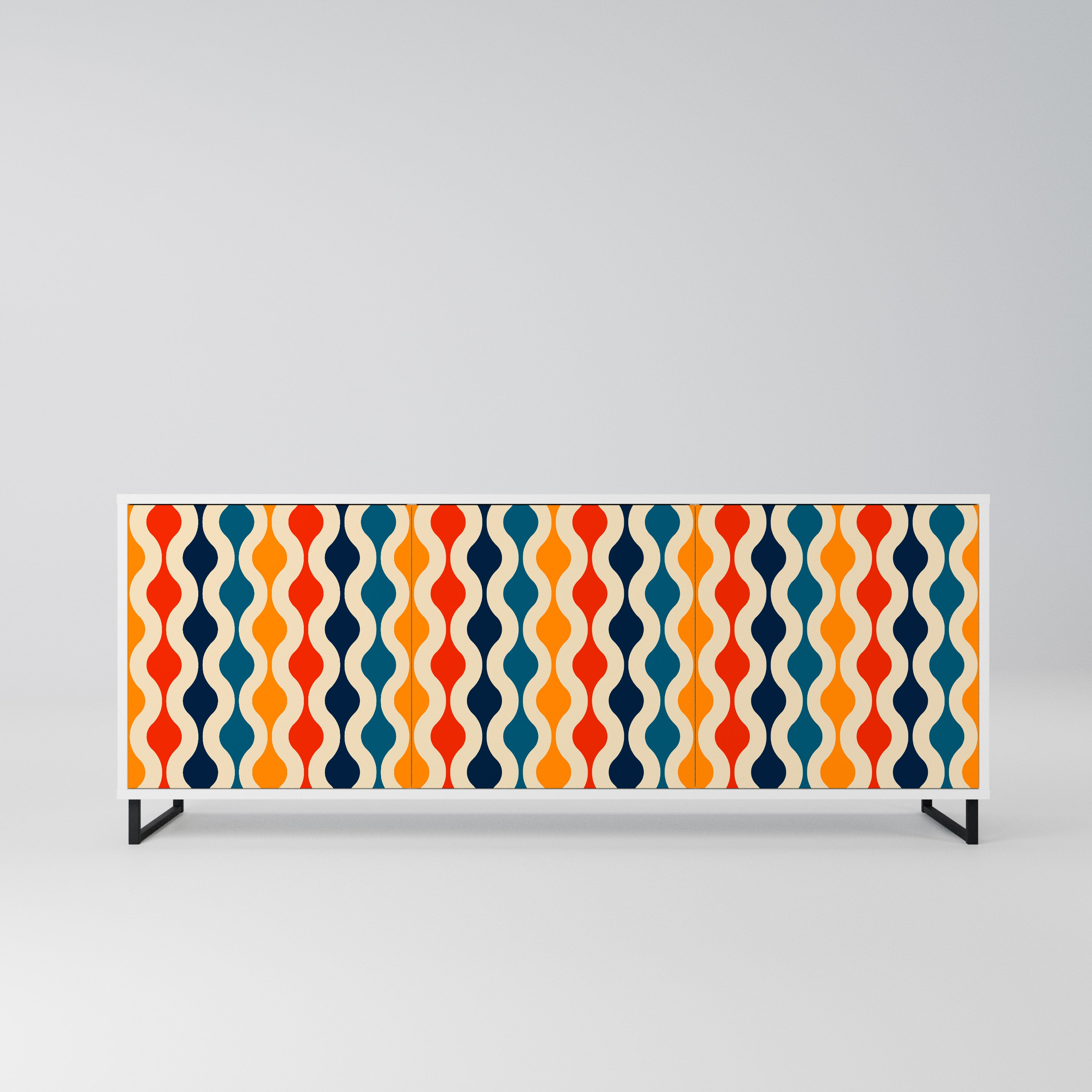 COLORFUL NOSTALGIA Komoda 3-drzwiowa korpus Biały