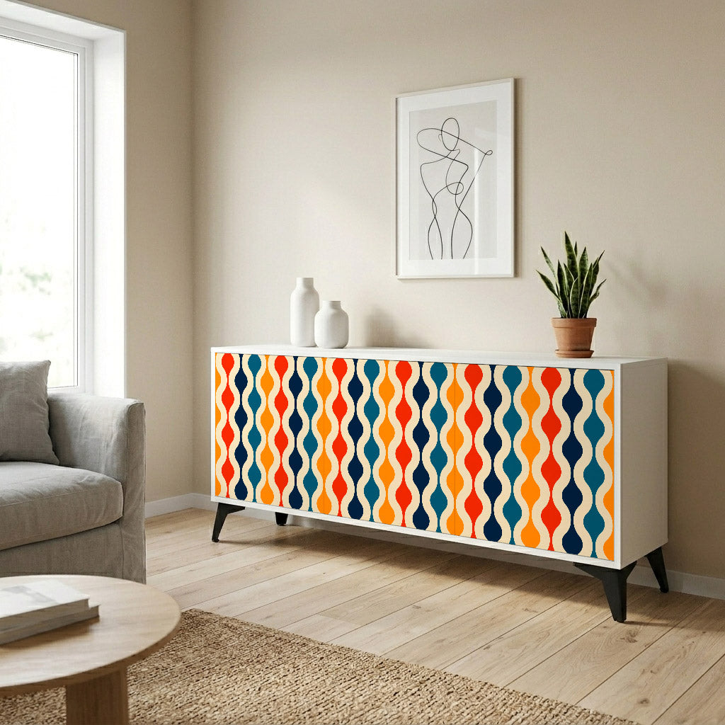 COLORFUL NOSTALGIA Komoda 3-drzwiowa korpus Biały