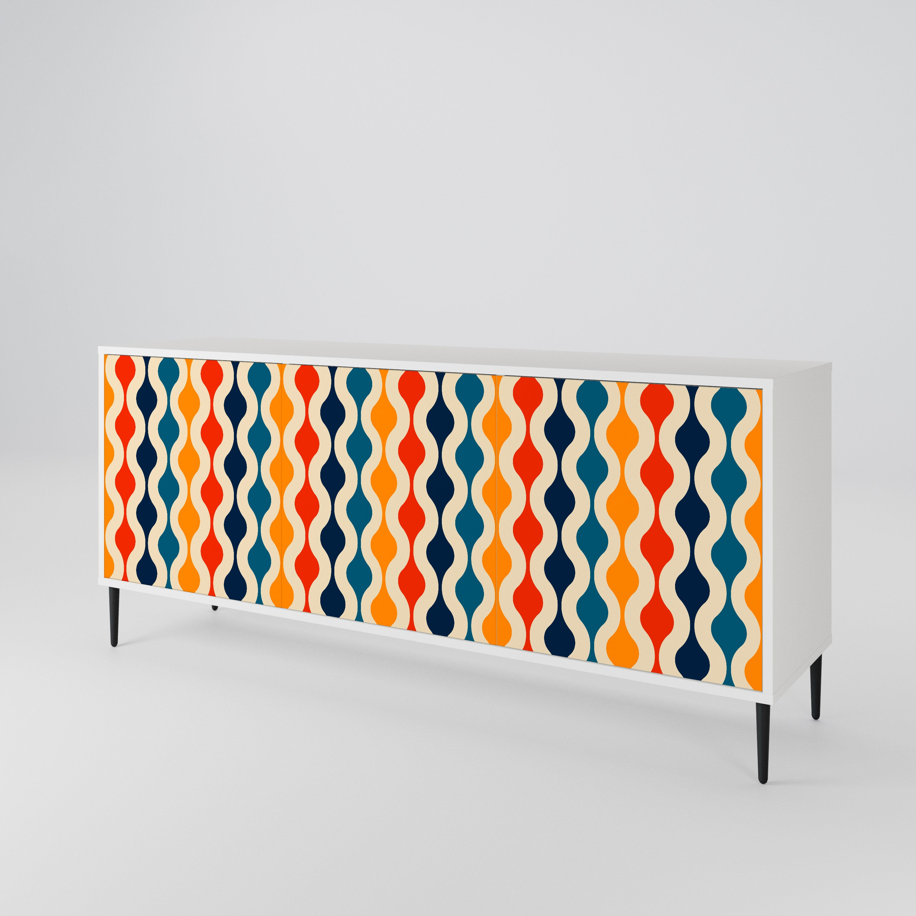 COLORFUL NOSTALGIA Komoda 3-drzwiowa korpus Biały