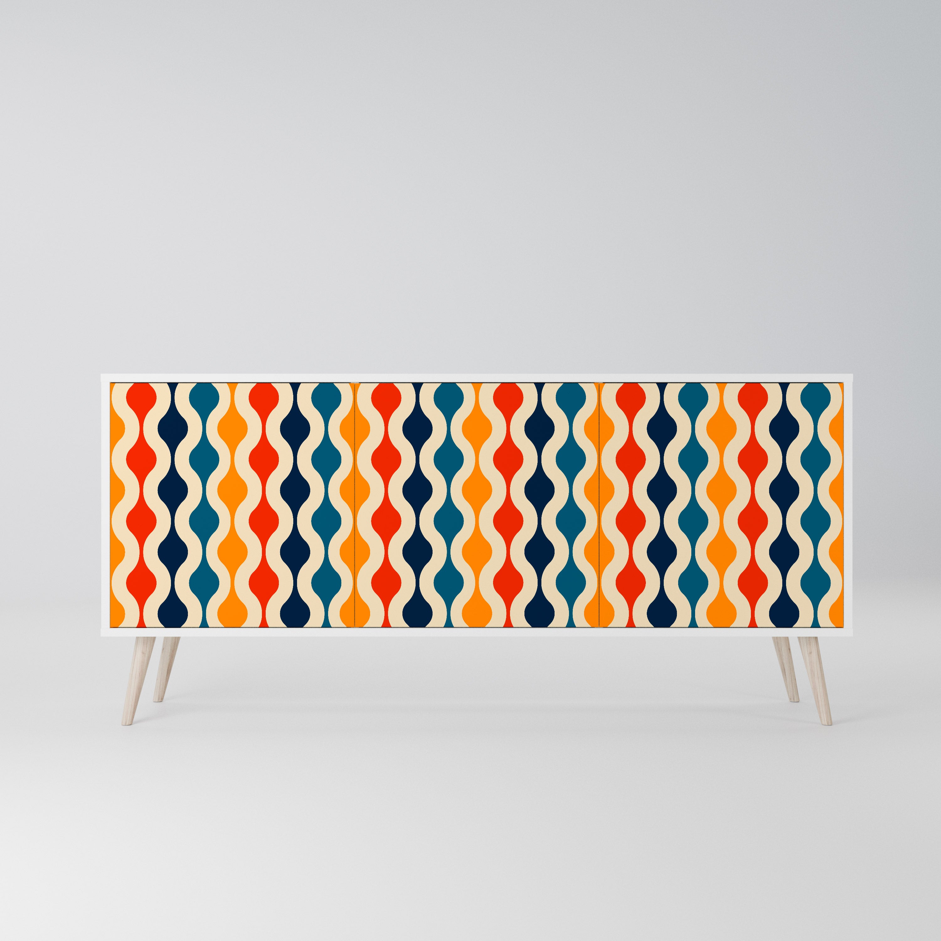 COLORFUL NOSTALGIA Komoda 3-drzwiowa korpus Biały