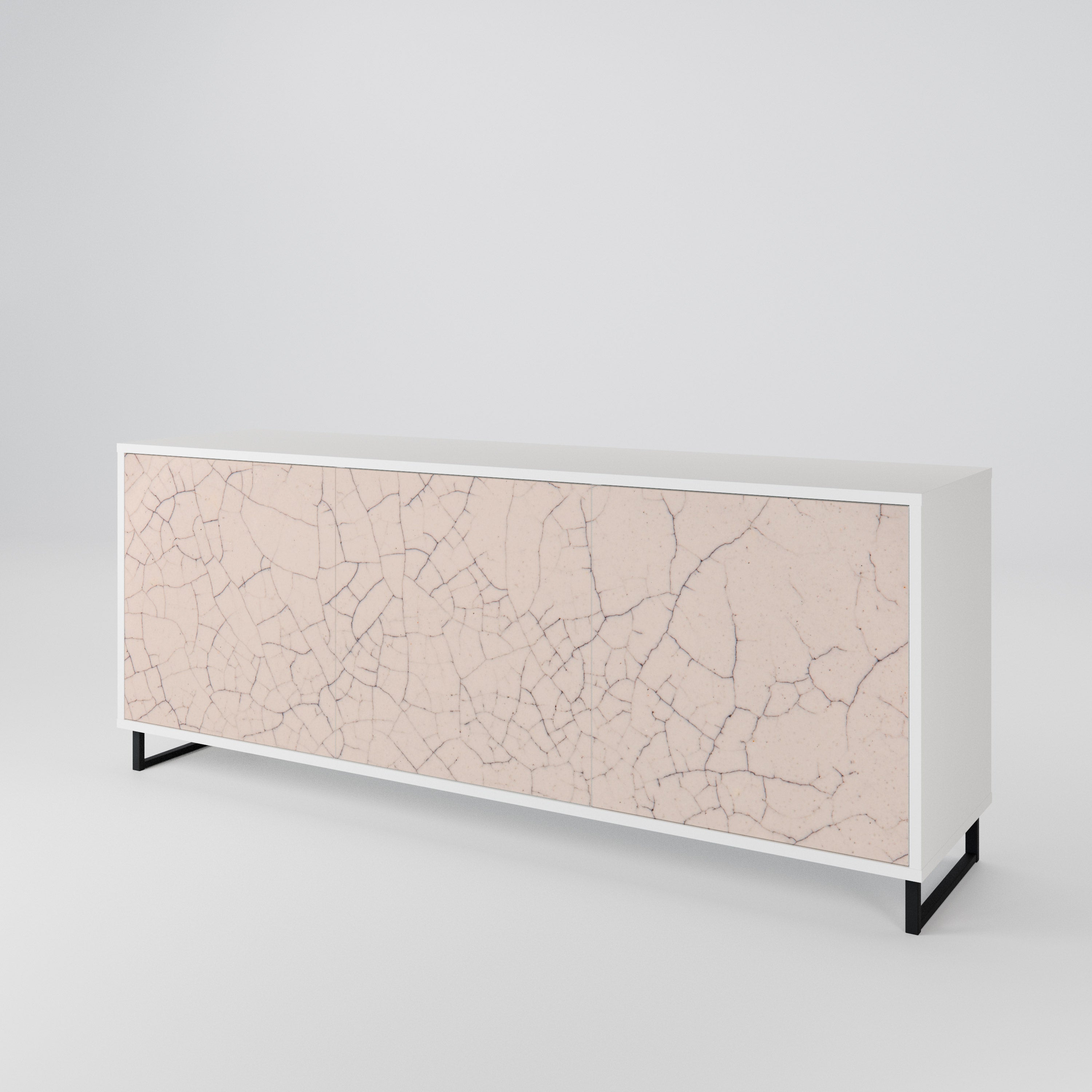 CERAMIC TEXTURE Komoda 3-drzwiowa korpus Biały