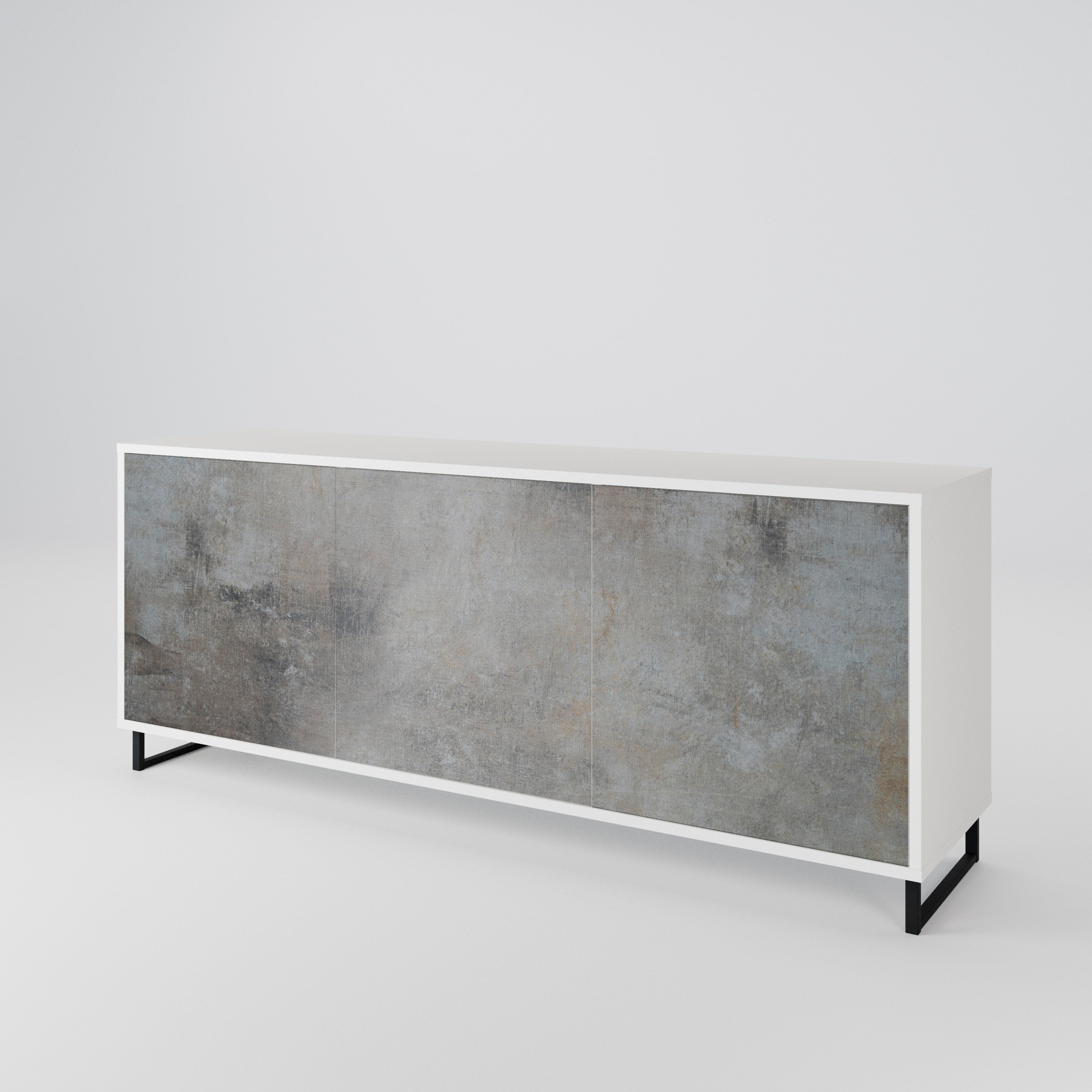 CONCRETE WALL Komoda 3-drzwiowa korpus Biały