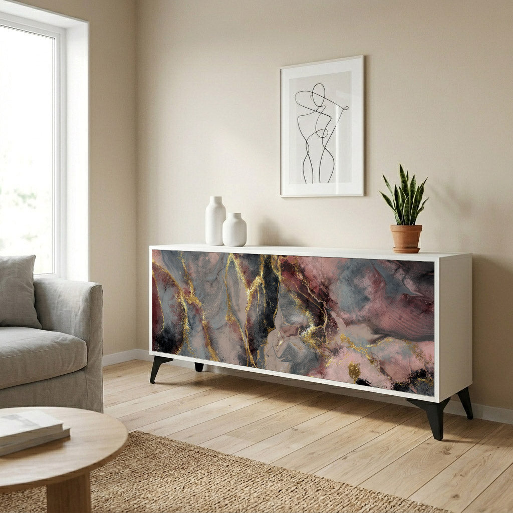 GOLDEN TIDES Komoda 3-drzwiowa korpus Biały