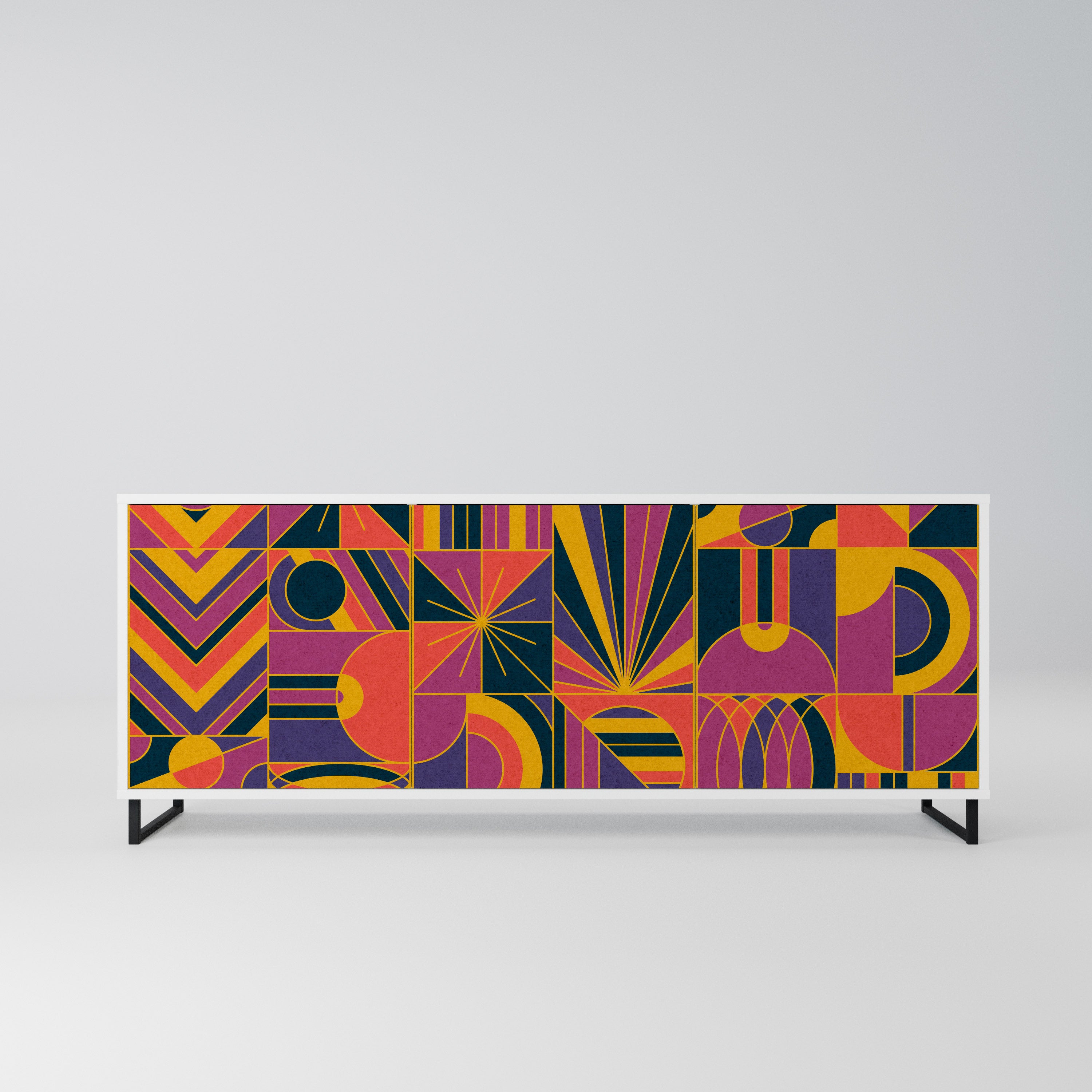 ELECTRIC PATTERNS Komoda 3-drzwiowa korpus Biały