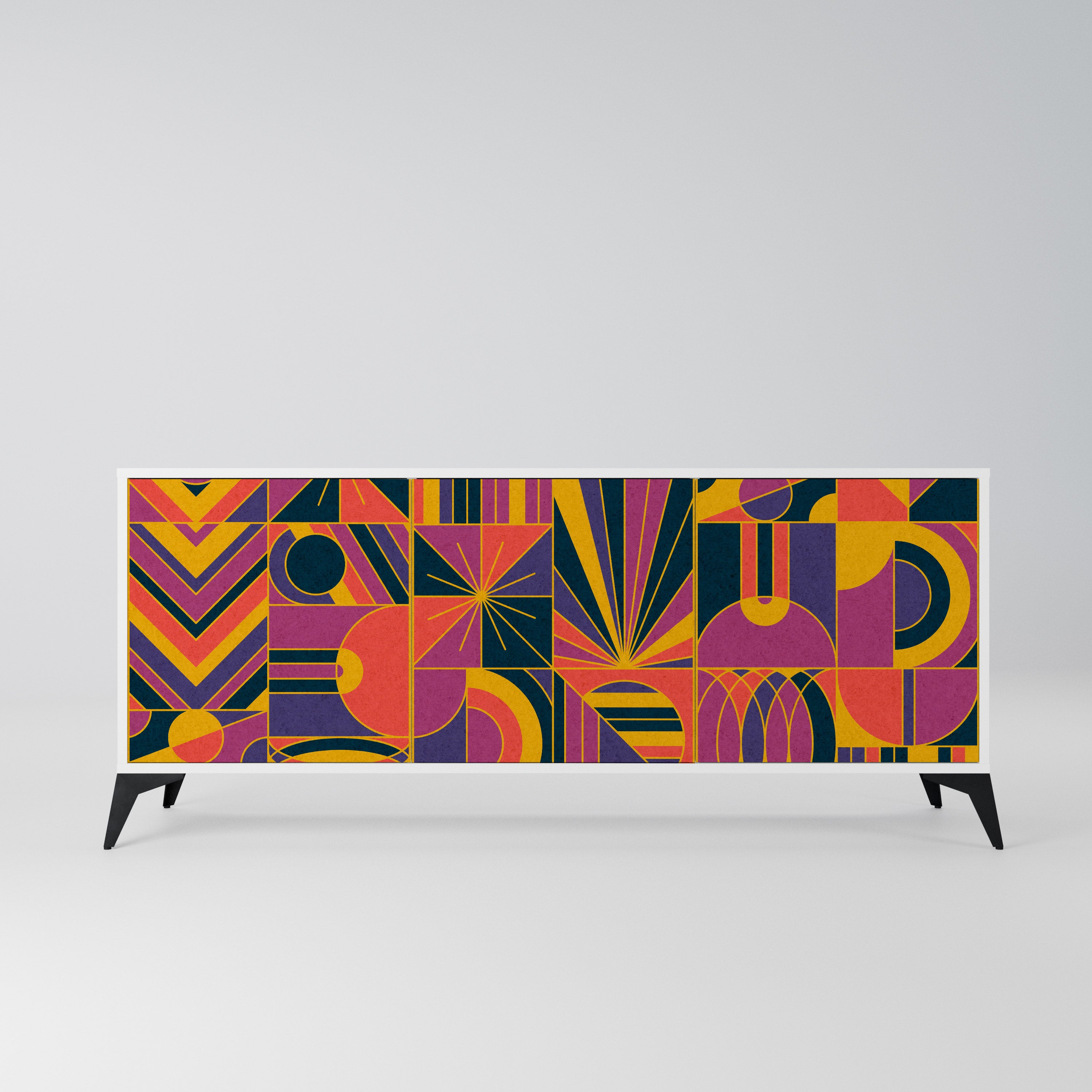 ELECTRIC PATTERNS Komoda 3-drzwiowa korpus Biały