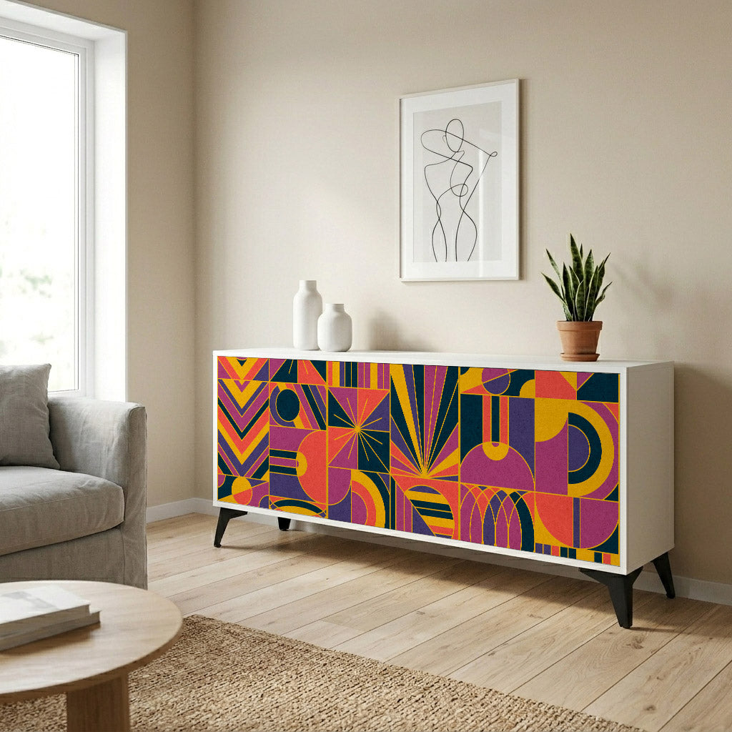 ELECTRIC PATTERNS Komoda 3-drzwiowa korpus Biały