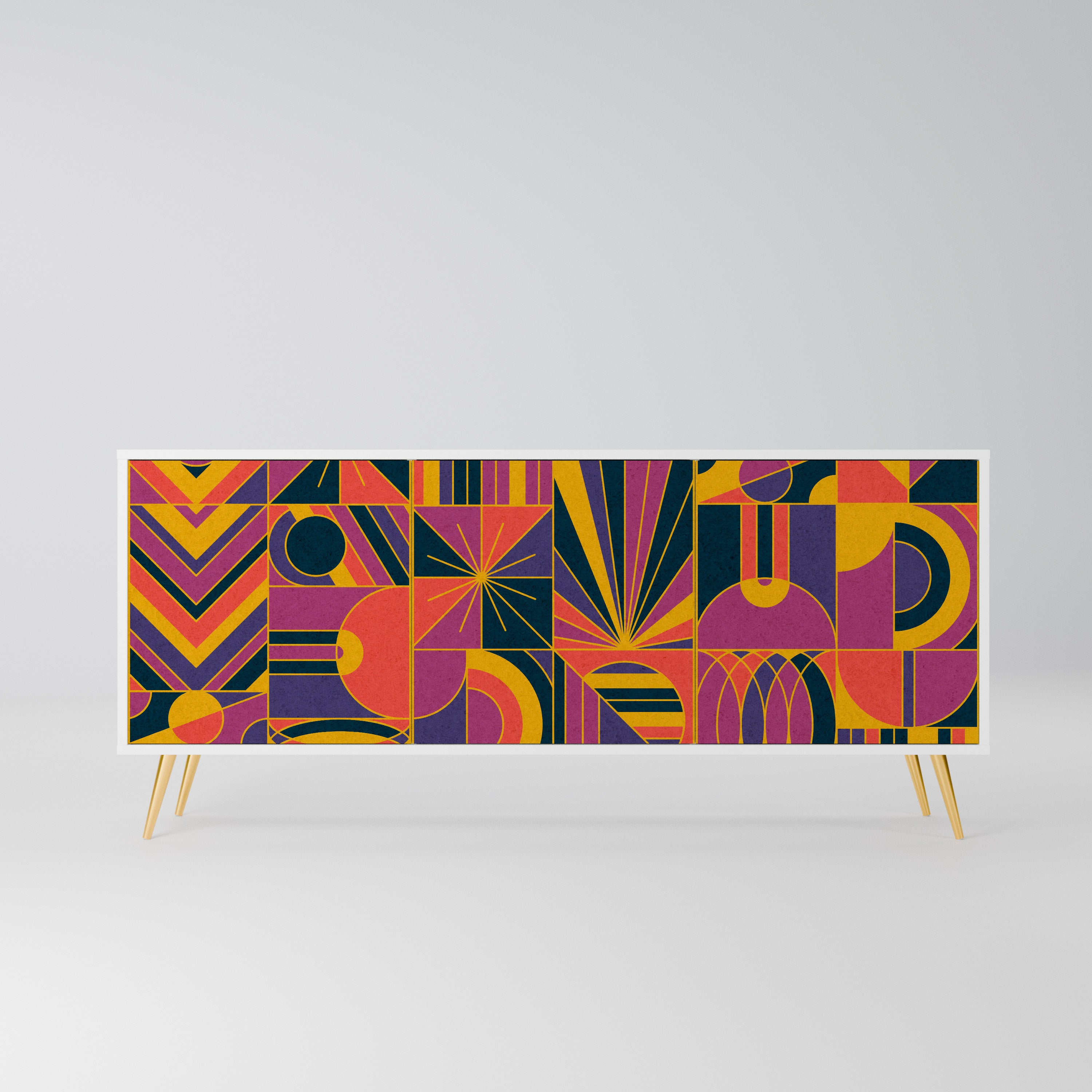 ELECTRIC PATTERNS Komoda 3-drzwiowa korpus Biały