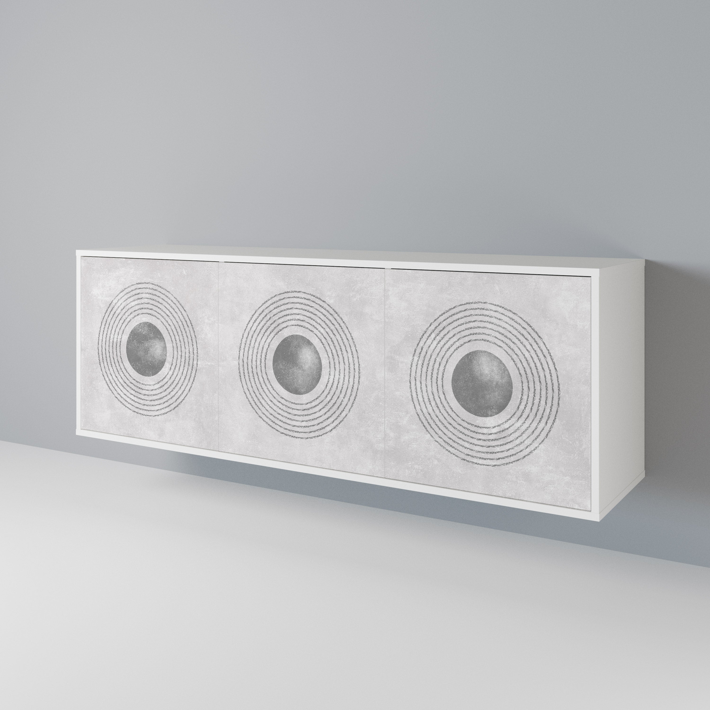 SOLID CIRCLES Komoda 3-drzwiowa korpus Biały