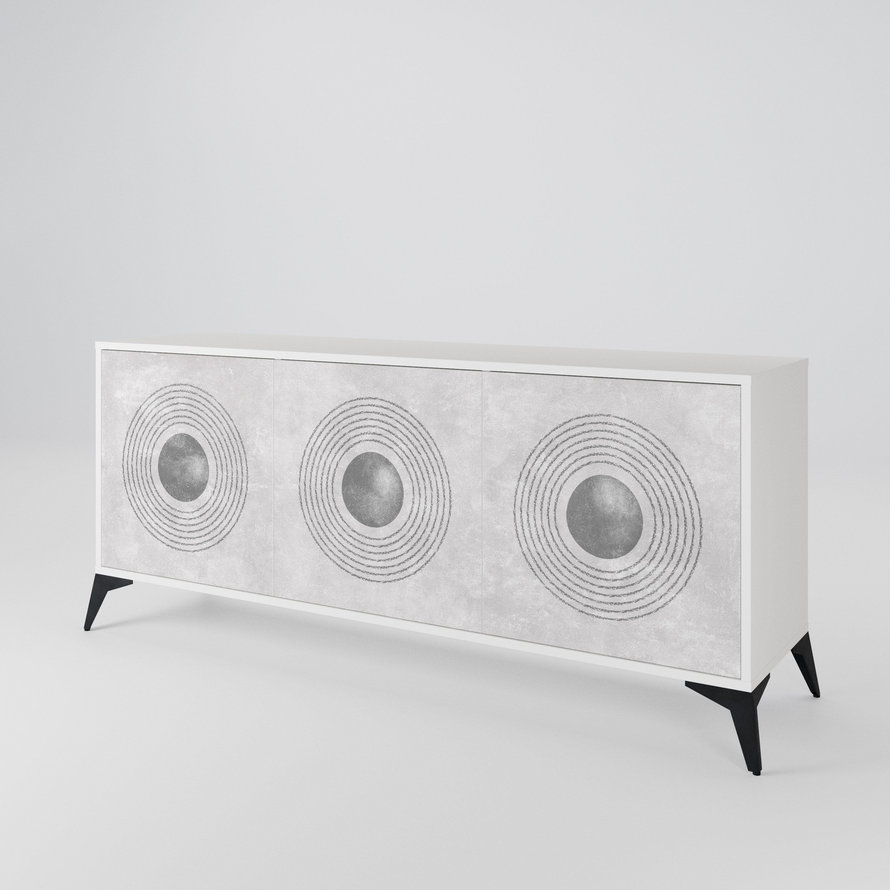 SOLID CIRCLES Komoda 3-drzwiowa korpus Biały