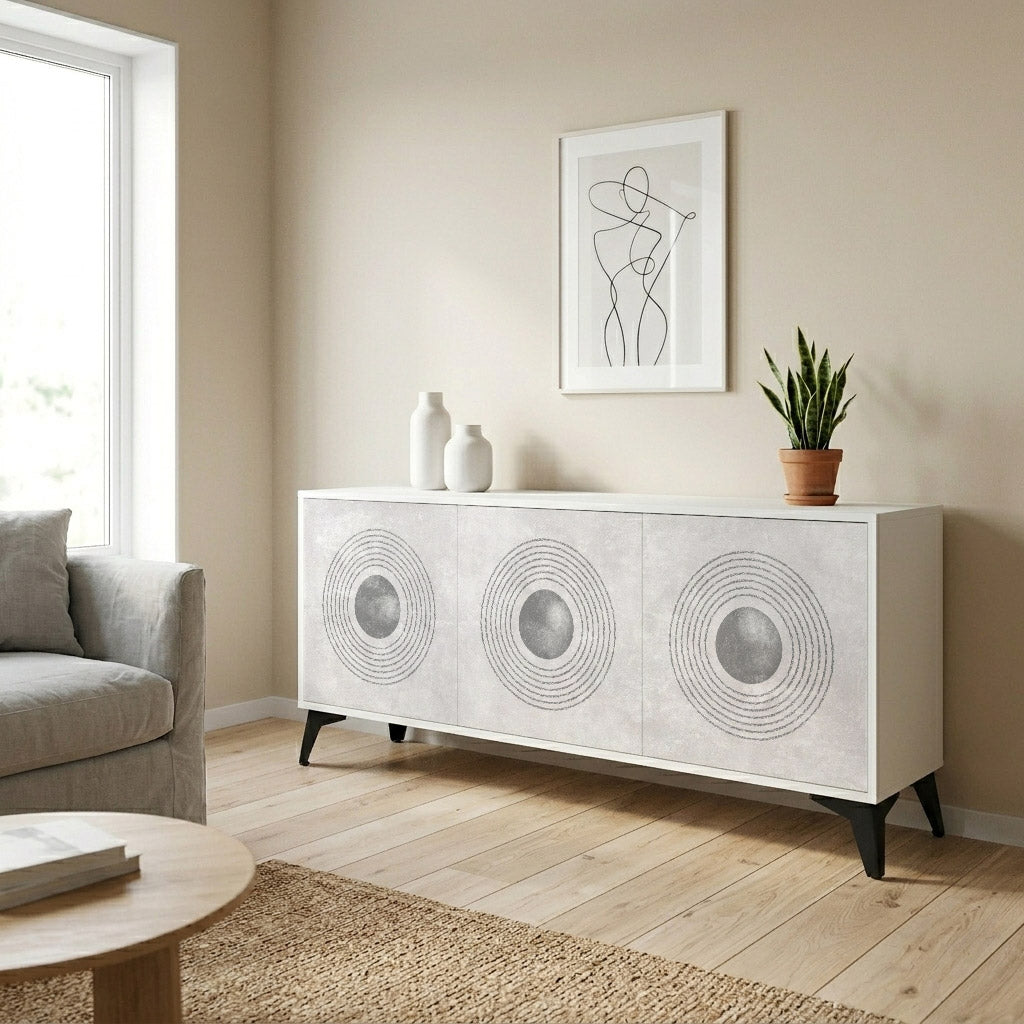SOLID CIRCLES Komoda 3-drzwiowa korpus Biały