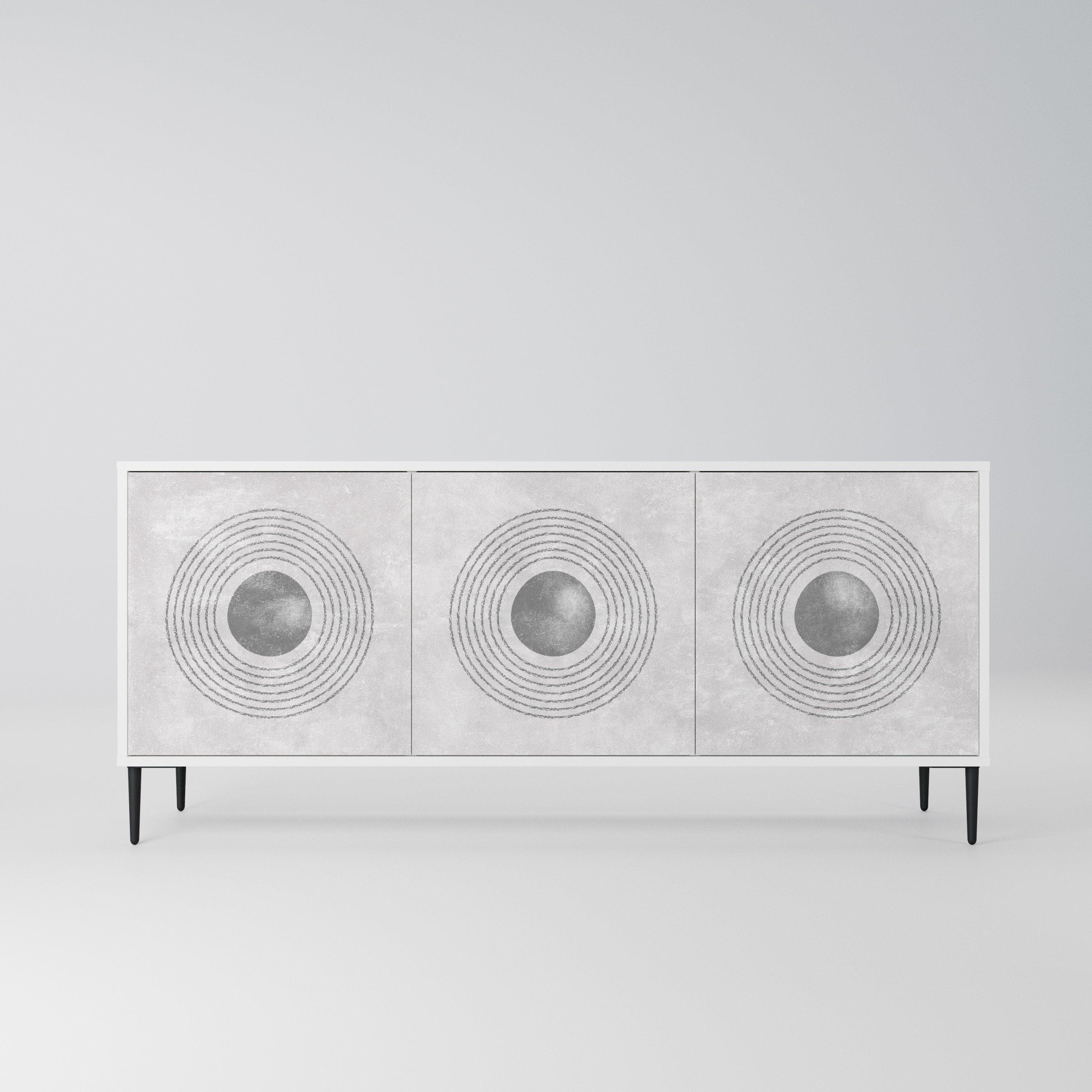 SOLID CIRCLES Komoda 3-drzwiowa korpus Biały