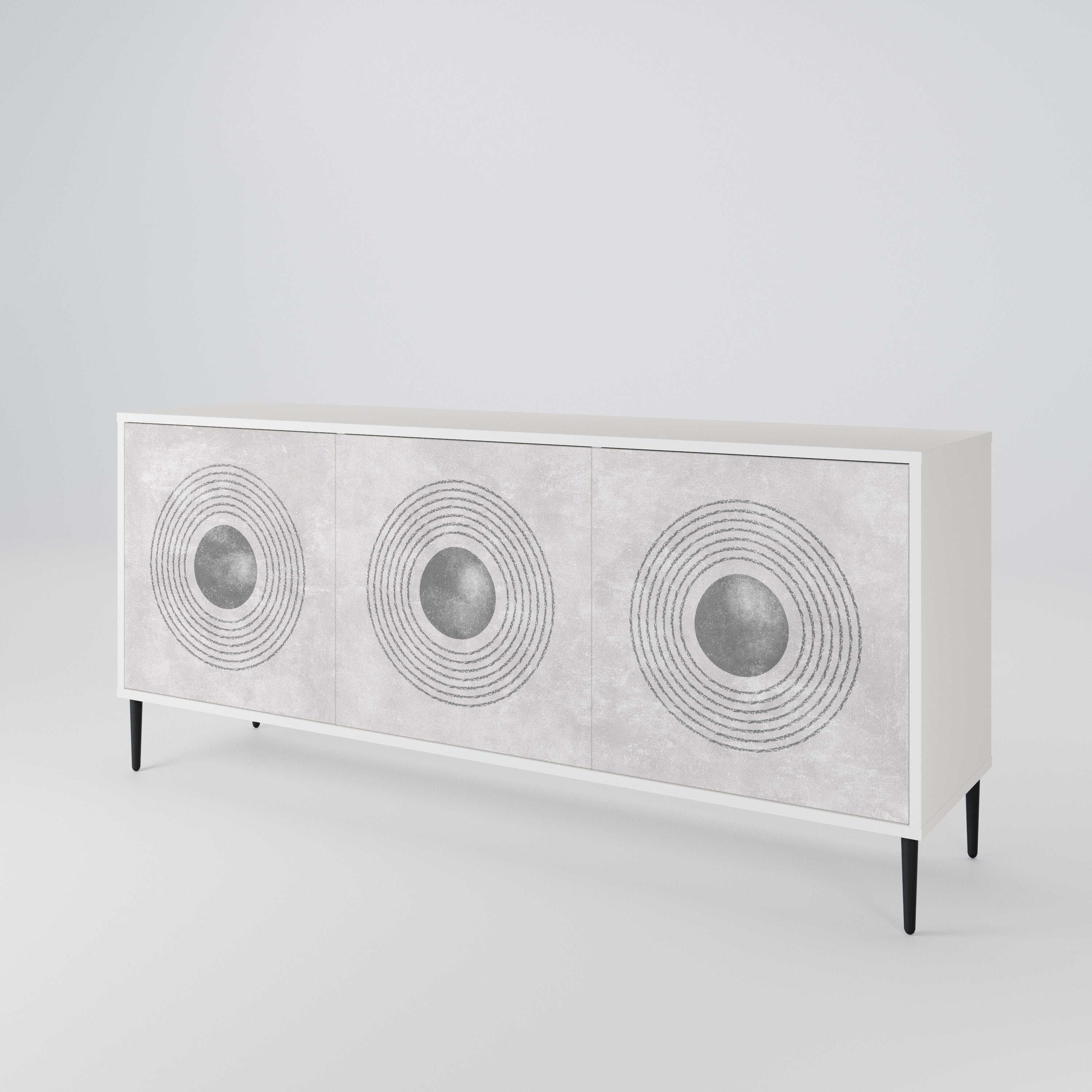 SOLID CIRCLES Komoda 3-drzwiowa korpus Biały