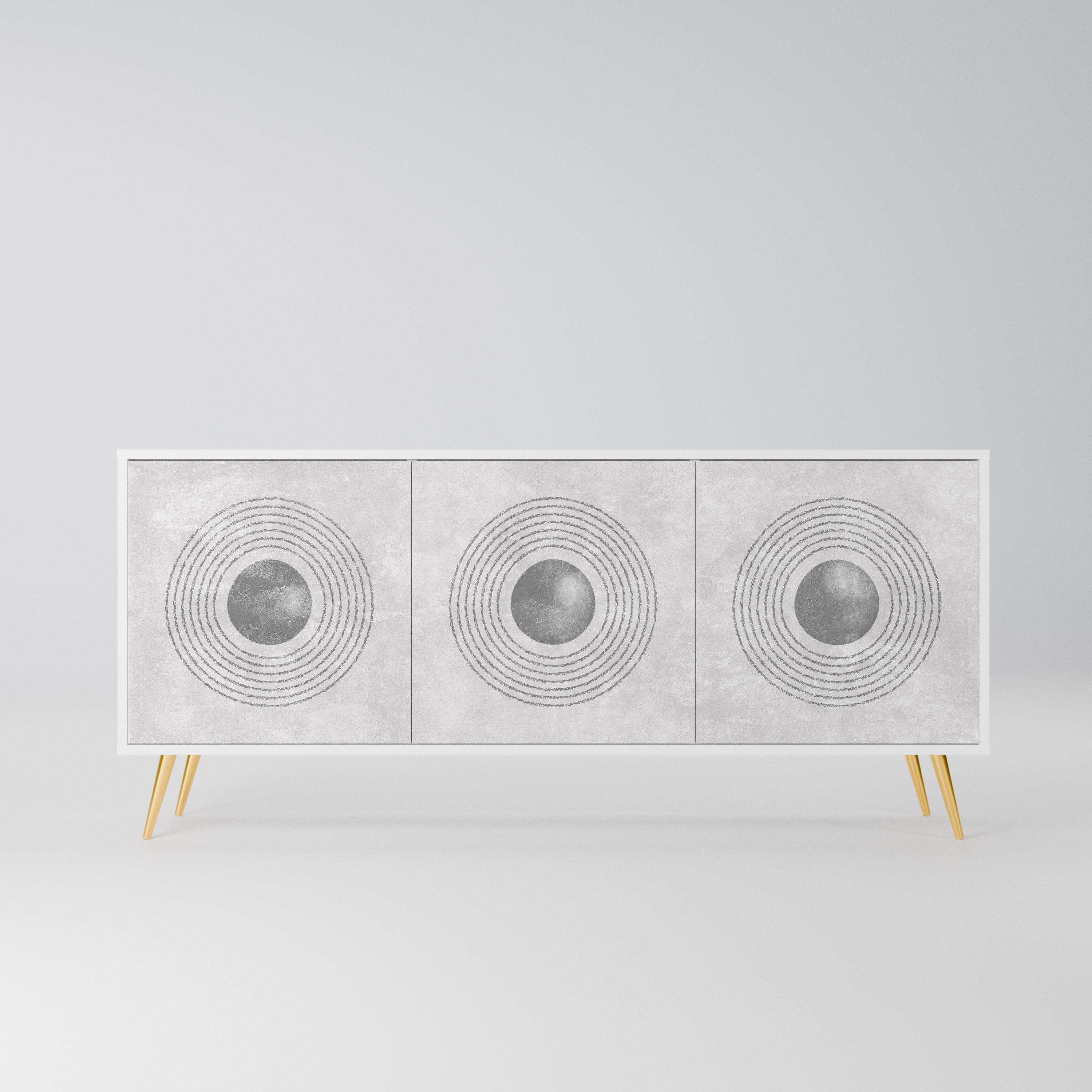 SOLID CIRCLES Komoda 3-drzwiowa korpus Biały