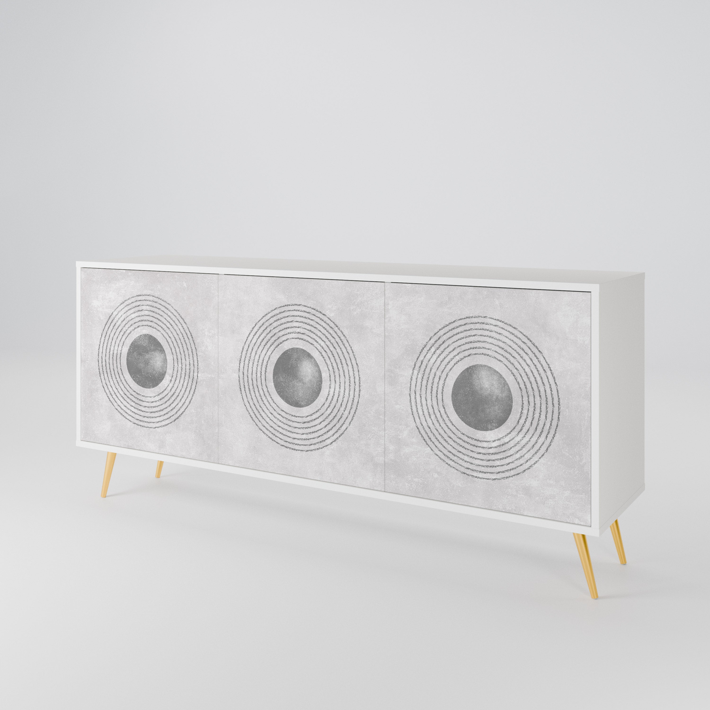 SOLID CIRCLES Komoda 3-drzwiowa korpus Biały