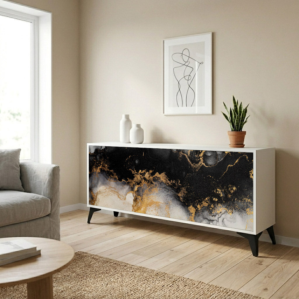 MARBLE OF TOMMORROW Komoda 3-drzwiowa korpus Biały