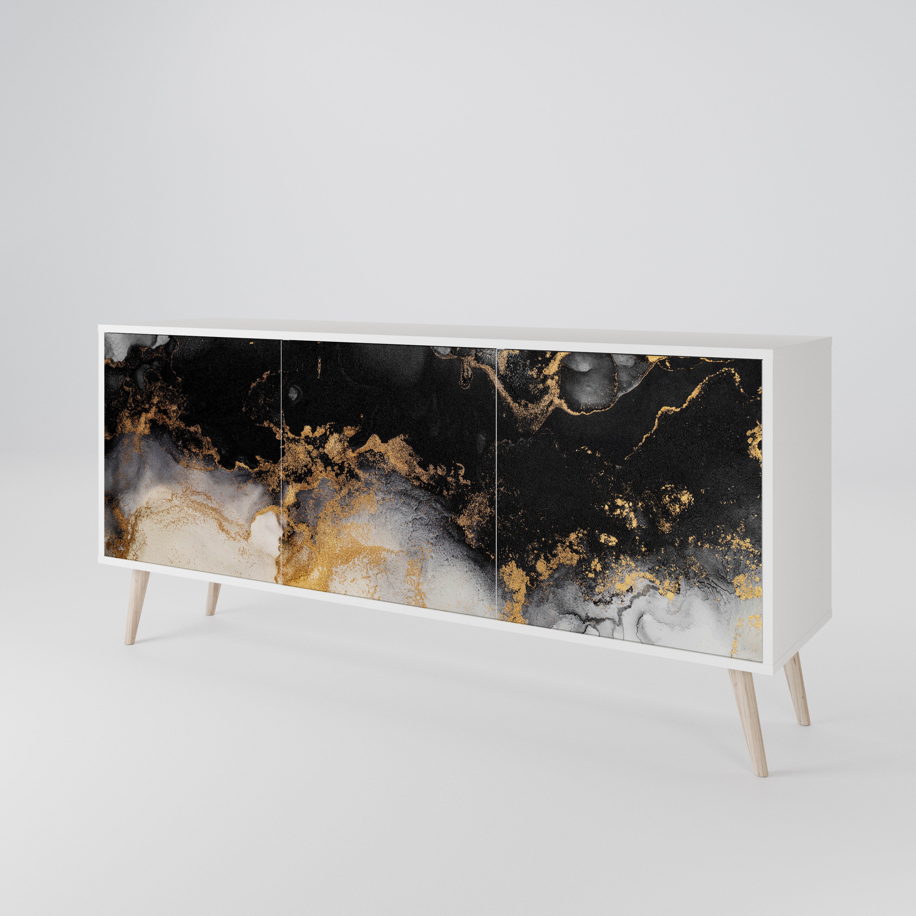 MARBLE OF TOMMORROW Komoda 3-drzwiowa korpus Biały