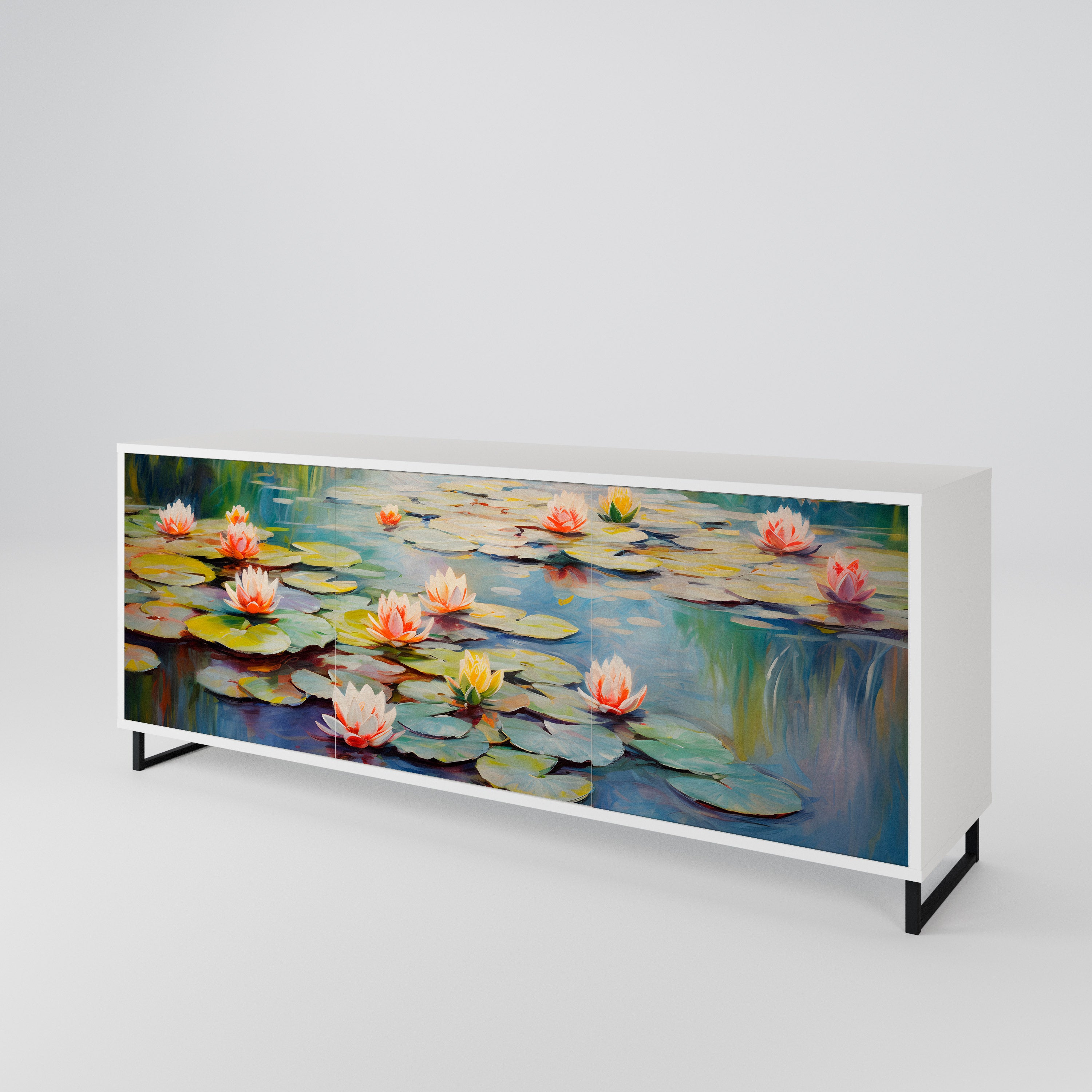 BLOOMING WATERS Komoda 3-drzwiowa korpus Biały