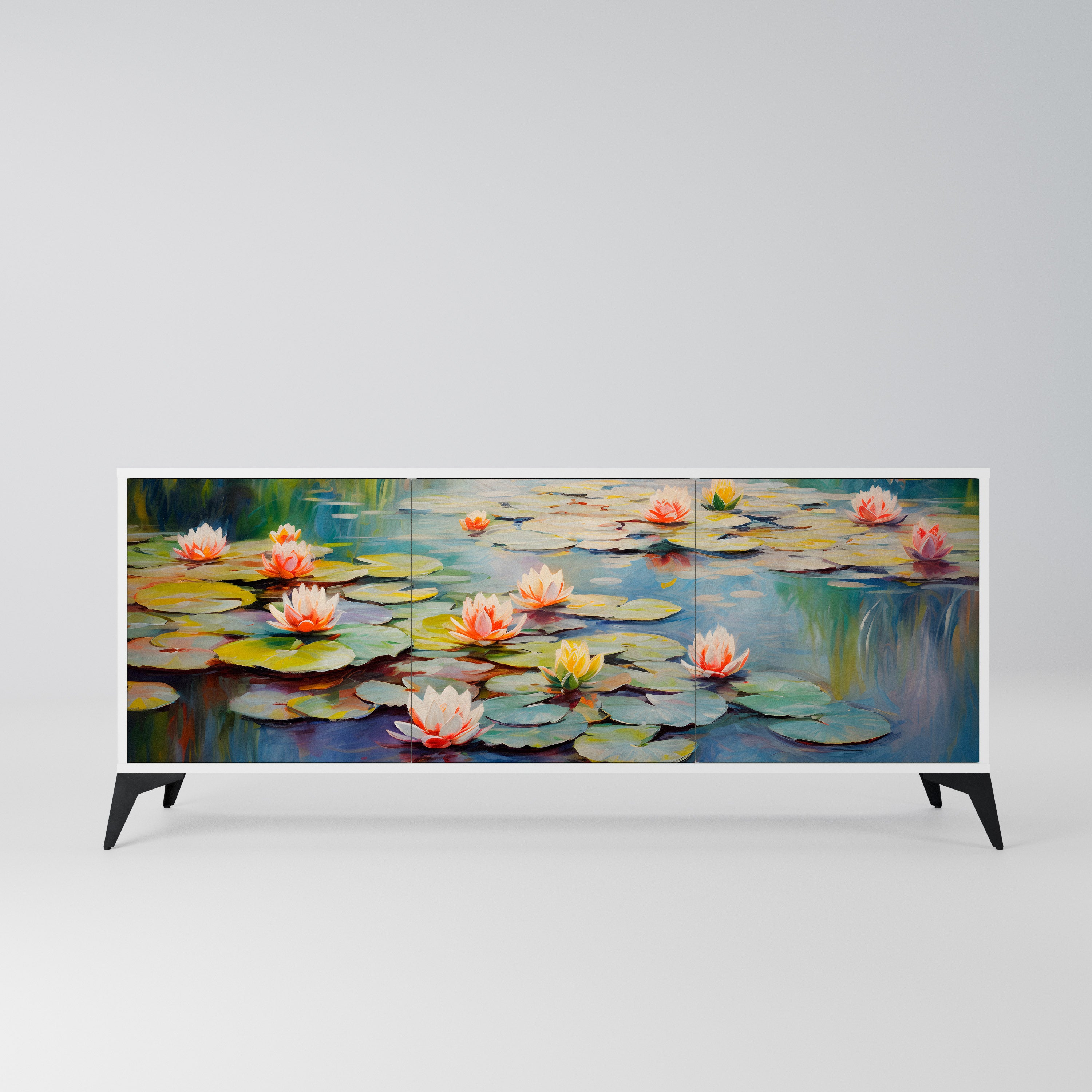 BLOOMING WATERS Komoda 3-drzwiowa korpus Biały