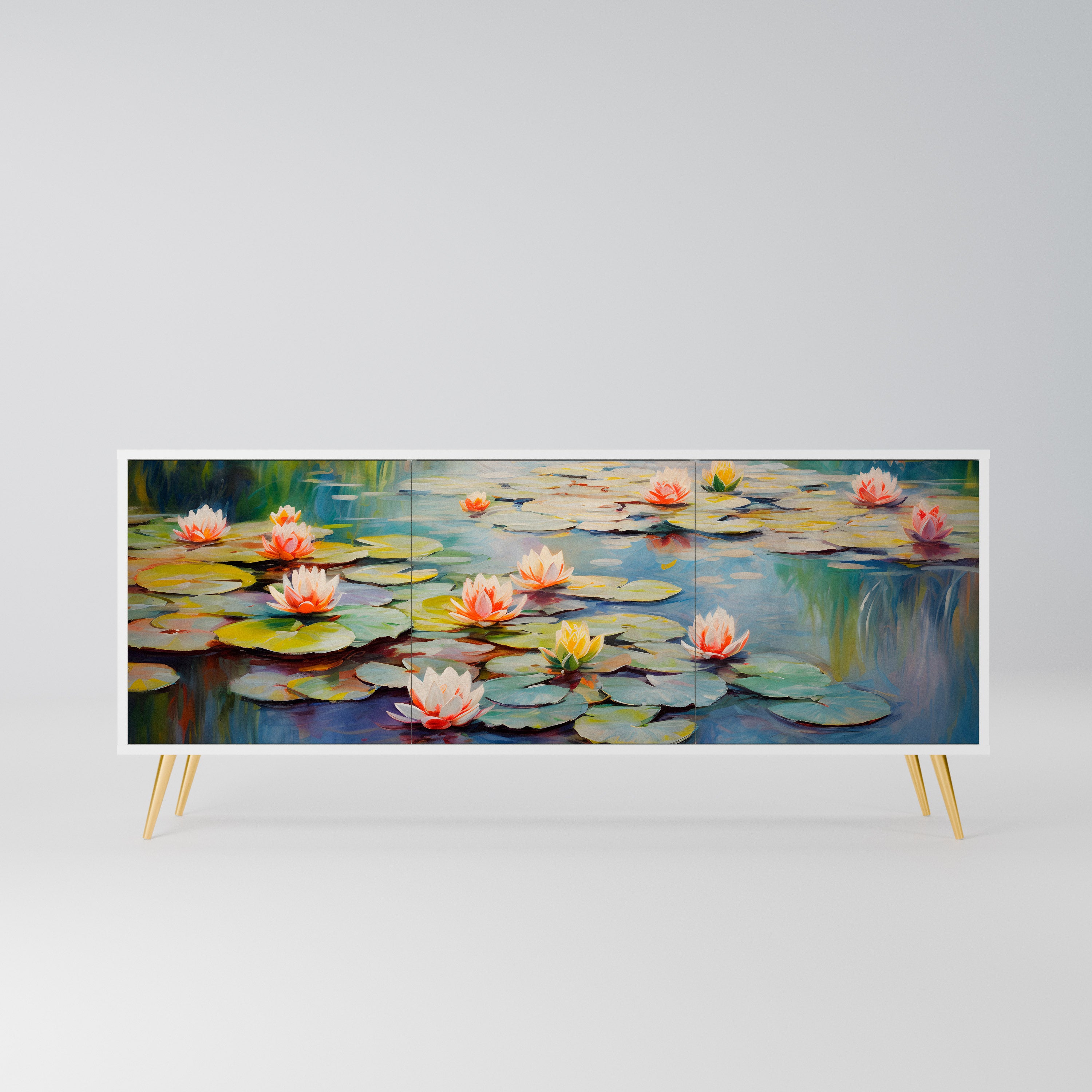 BLOOMING WATERS Komoda 3-drzwiowa korpus Biały