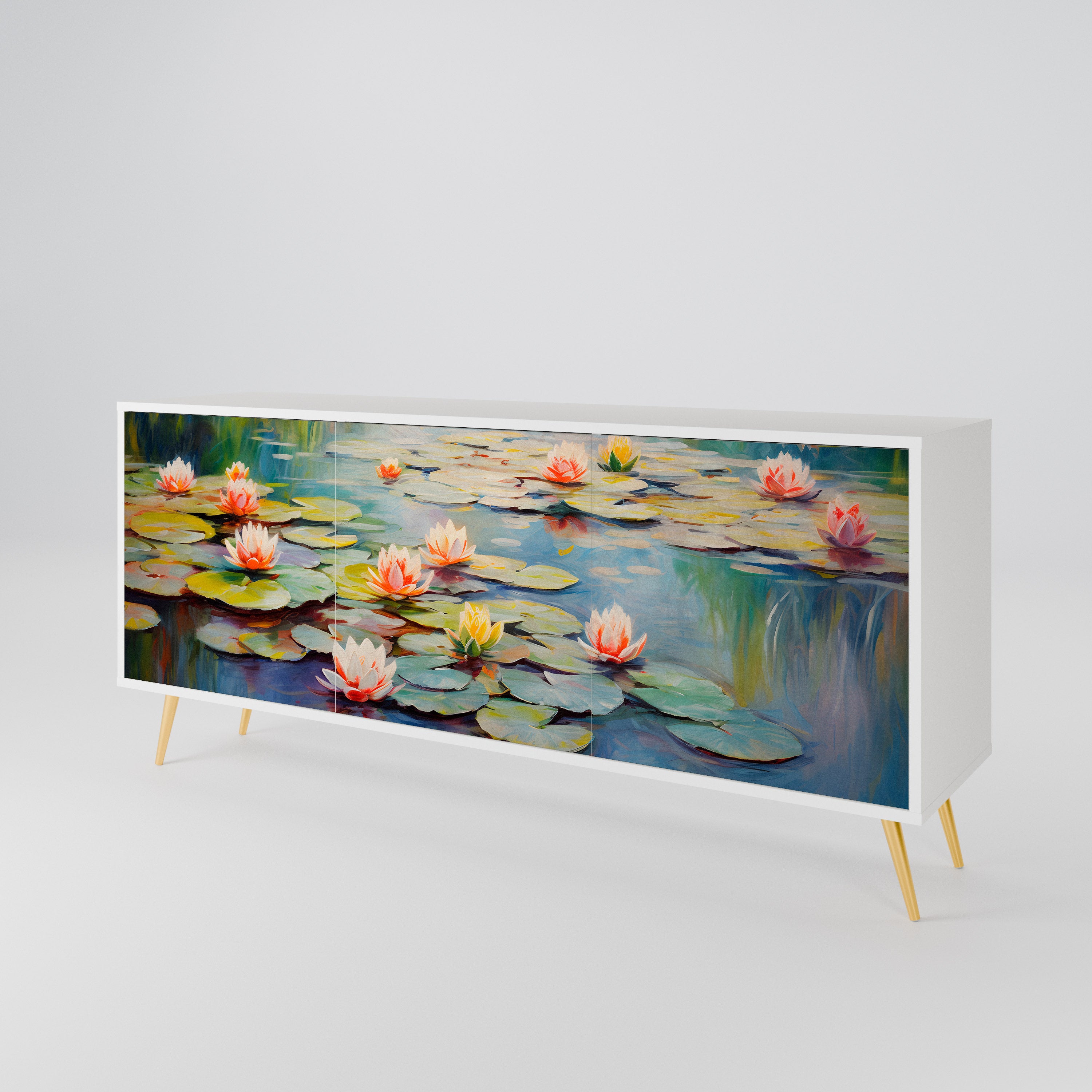 BLOOMING WATERS Komoda 3-drzwiowa korpus Biały
