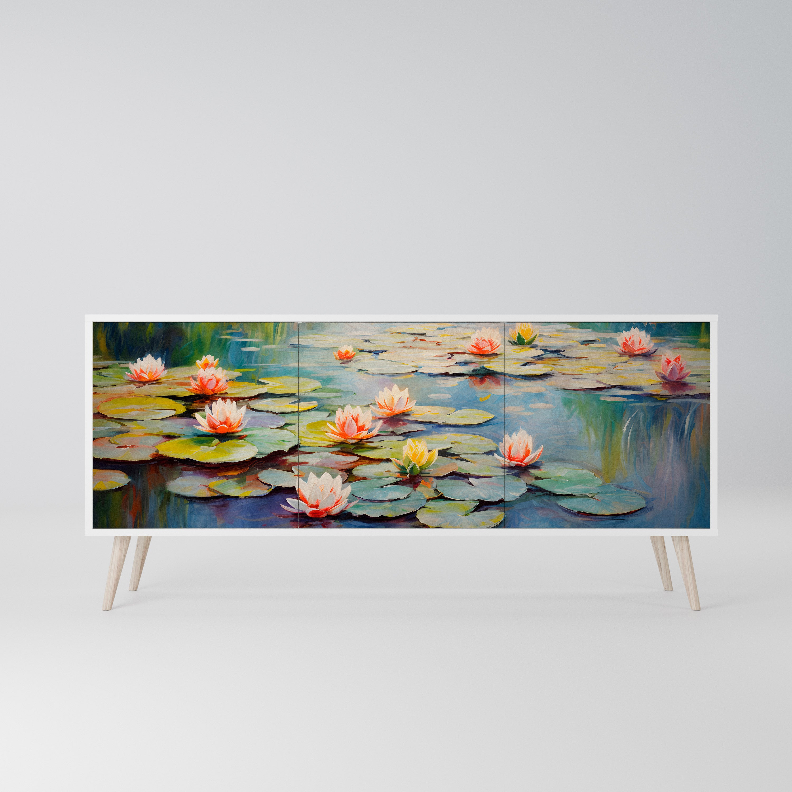 BLOOMING WATERS Komoda 3-drzwiowa korpus Biały