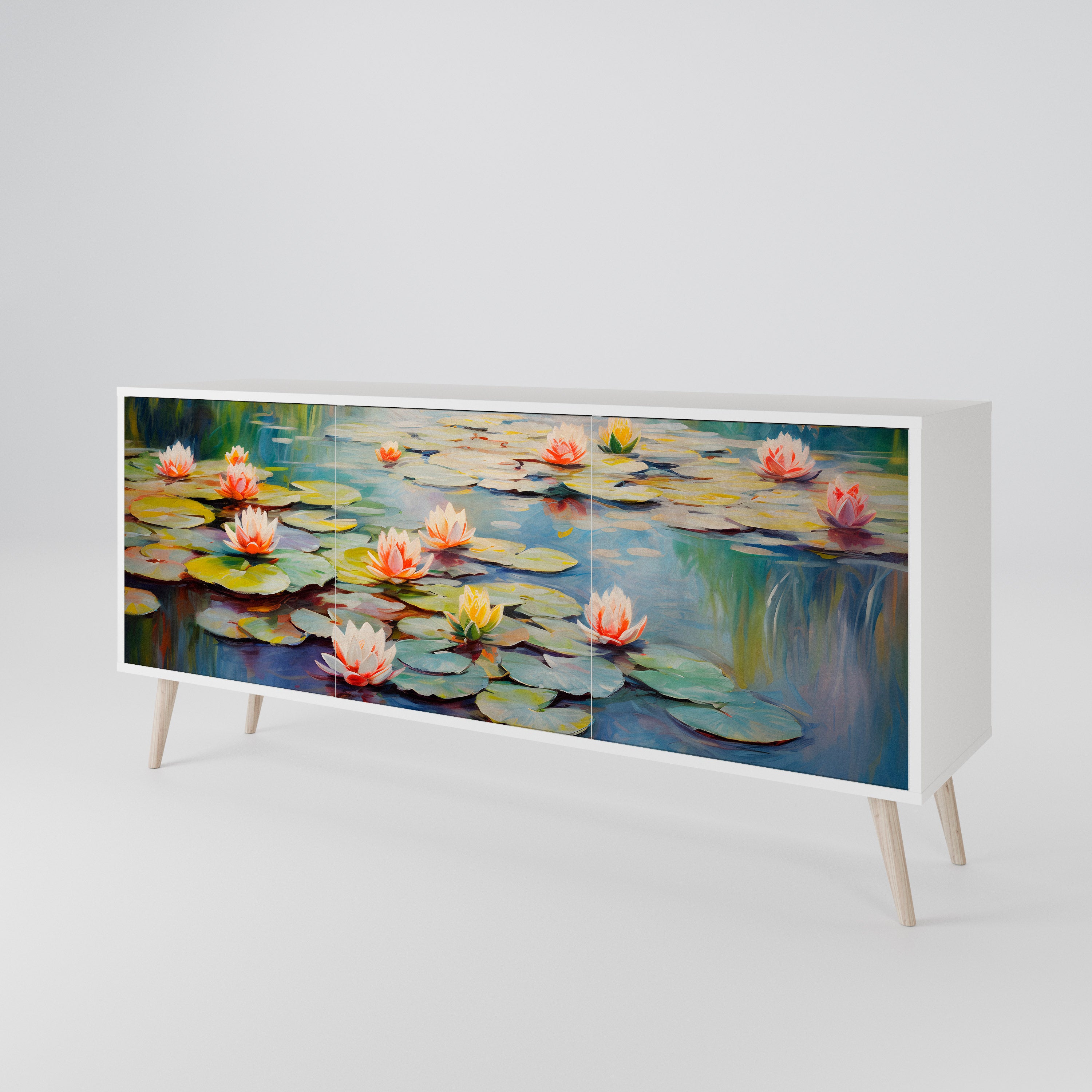 BLOOMING WATERS Komoda 3-drzwiowa korpus Biały