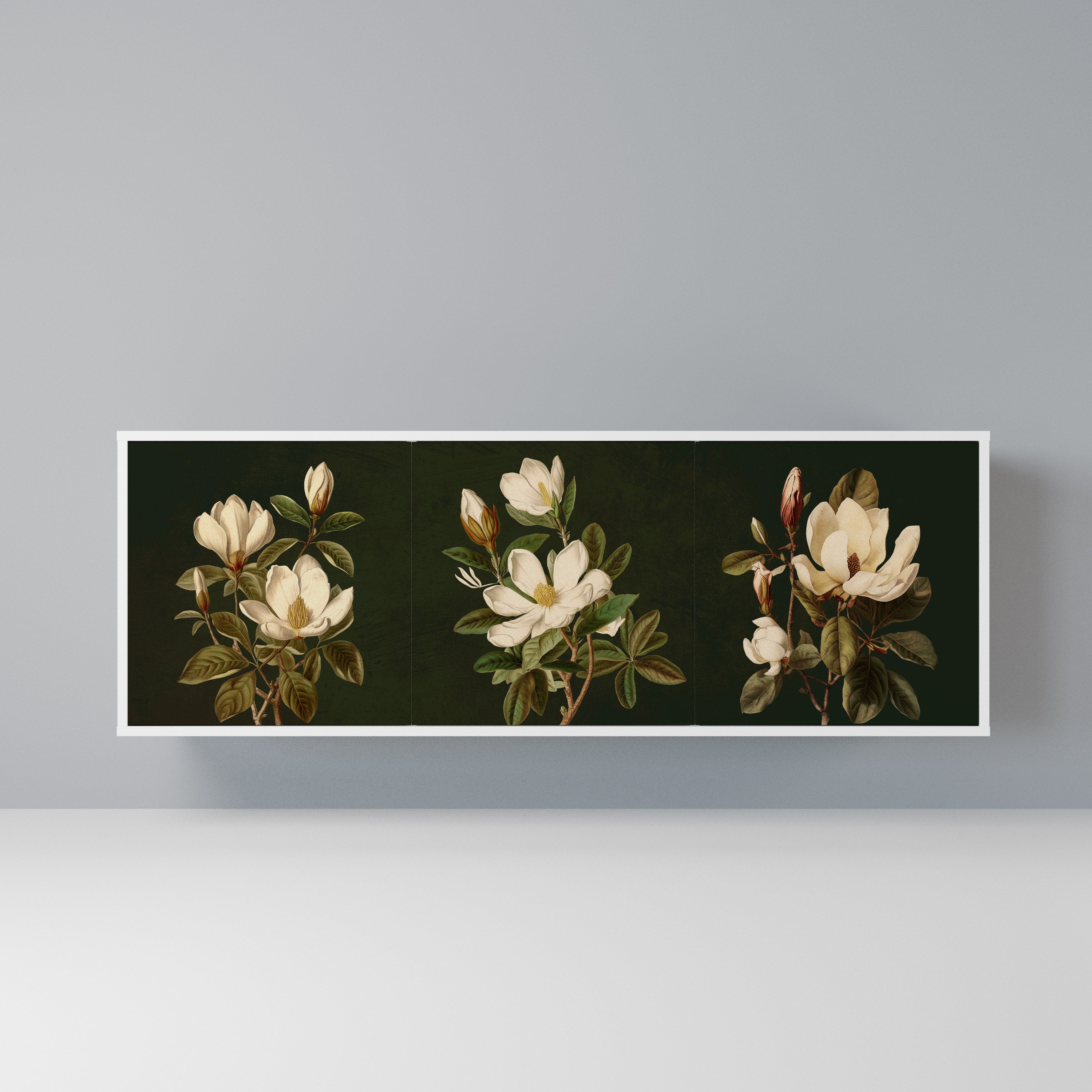 FLORAL NOIR Komoda 3-drzwiowa korpus Biały
