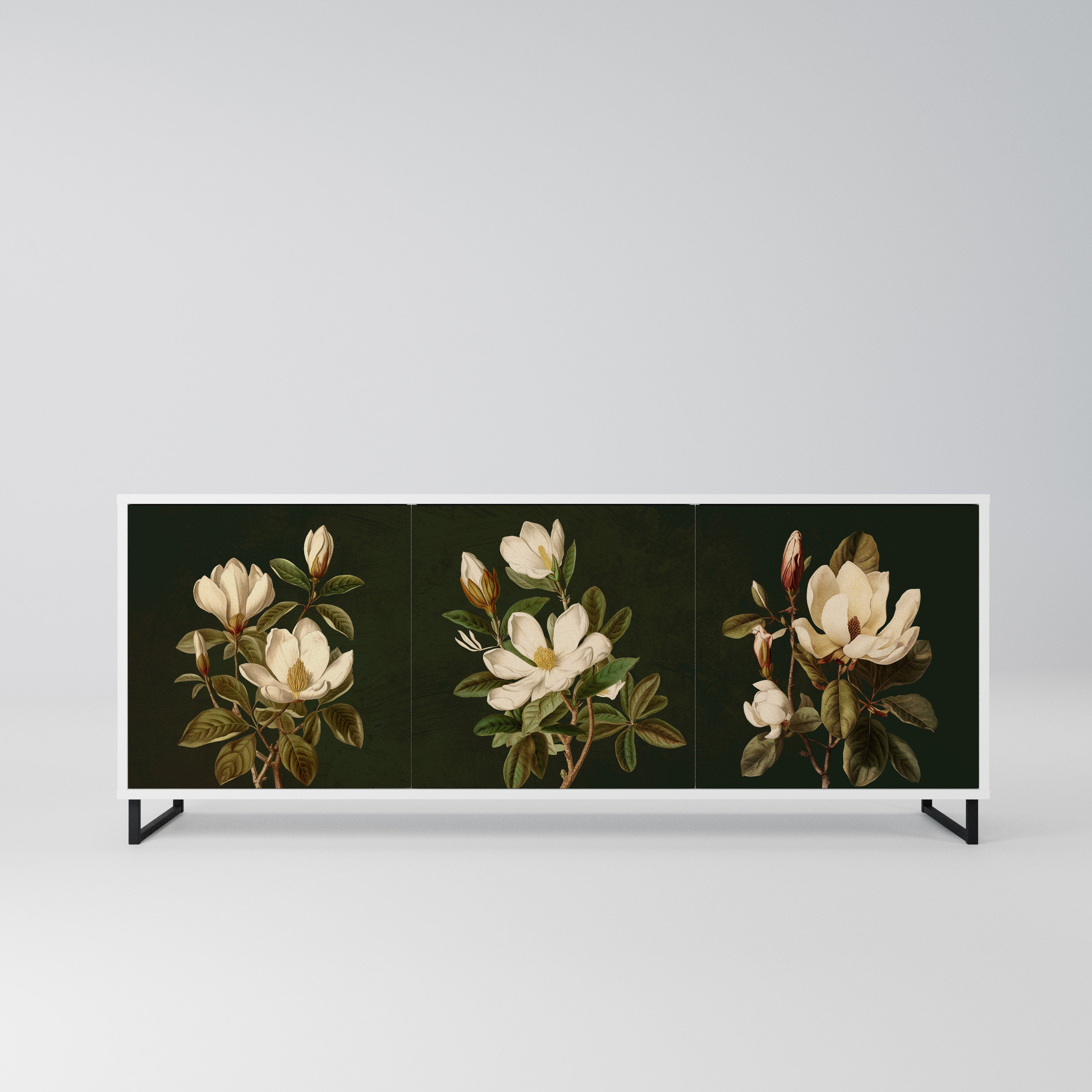 FLORAL NOIR Komoda 3-drzwiowa korpus Biały