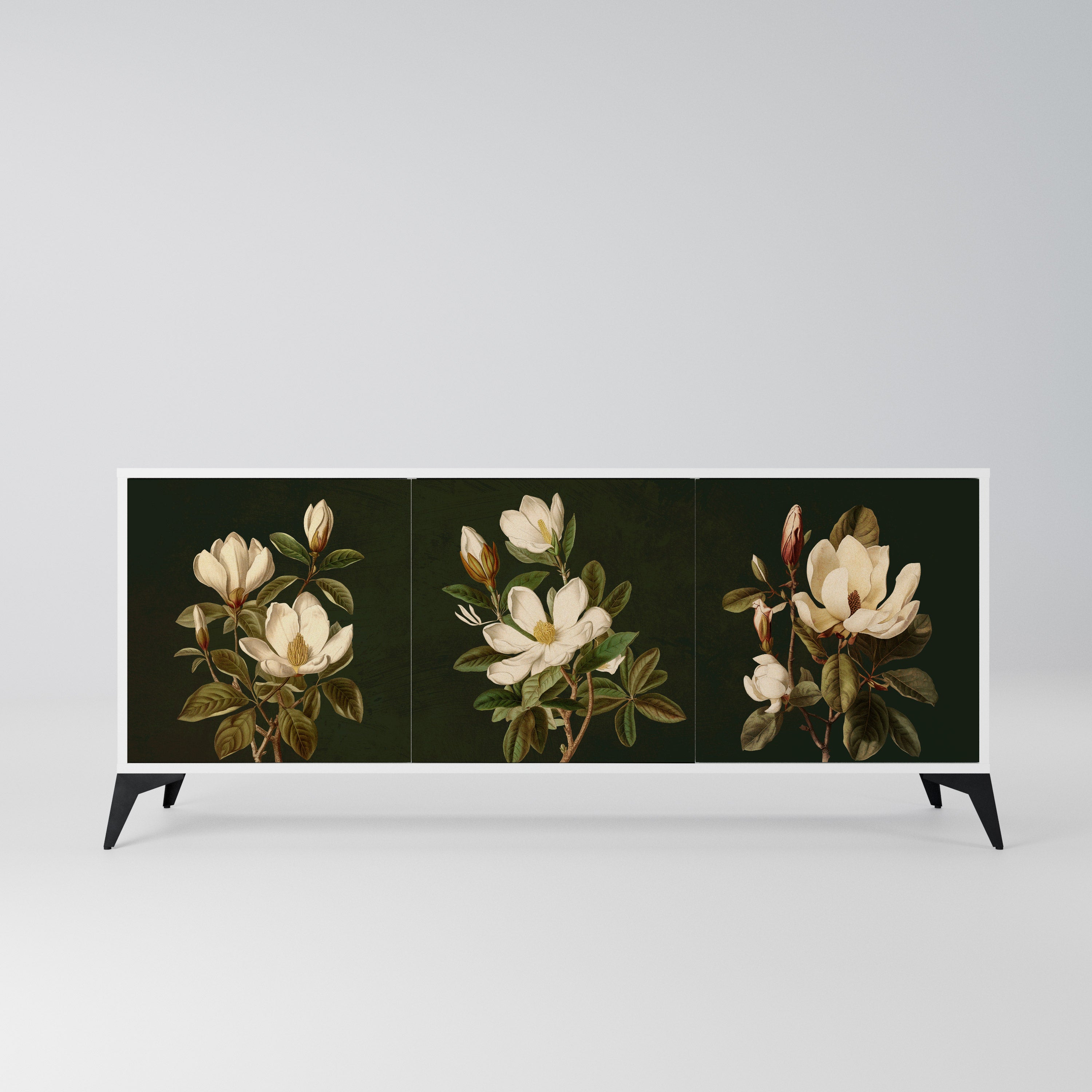FLORAL NOIR Komoda 3-drzwiowa korpus Biały