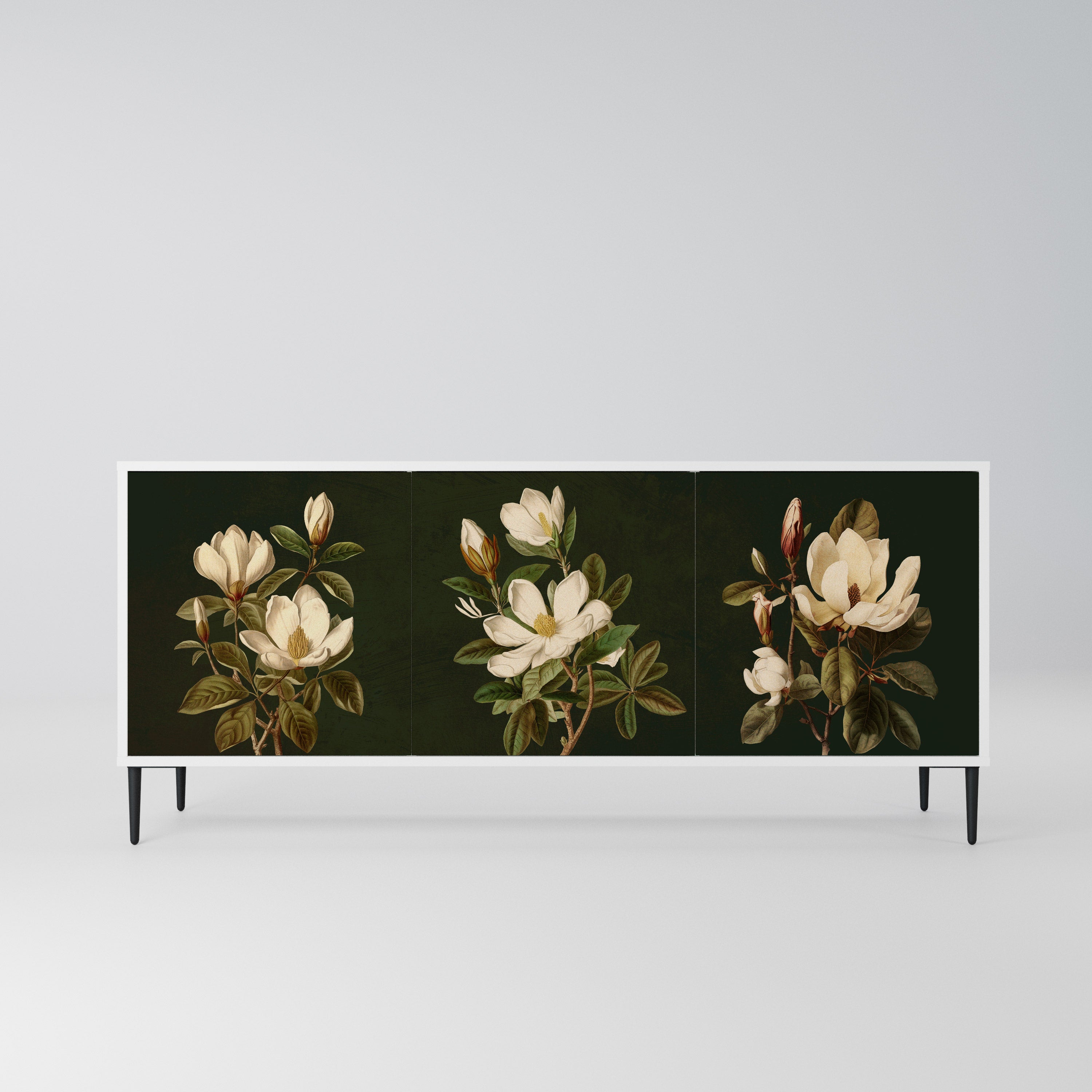 FLORAL NOIR Komoda 3-drzwiowa korpus Biały