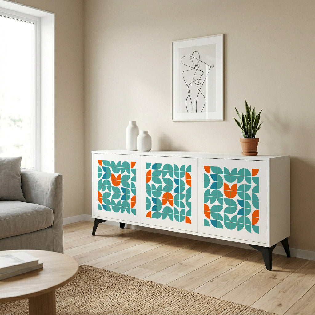BE THE CHANGE Komoda 3-drzwiowa korpus Biały