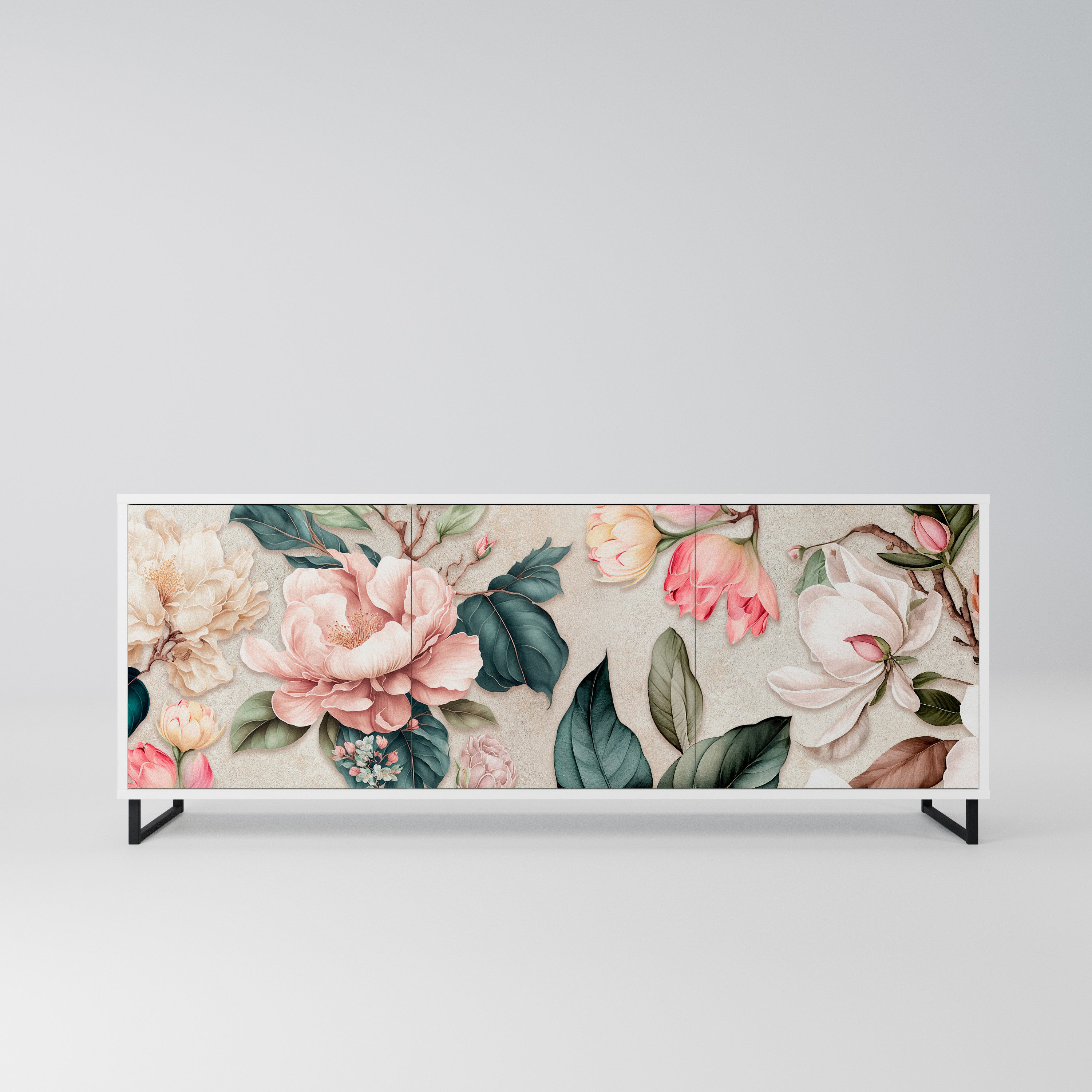 FLORAL GRACE Komoda 3-drzwiowa korpus Biały