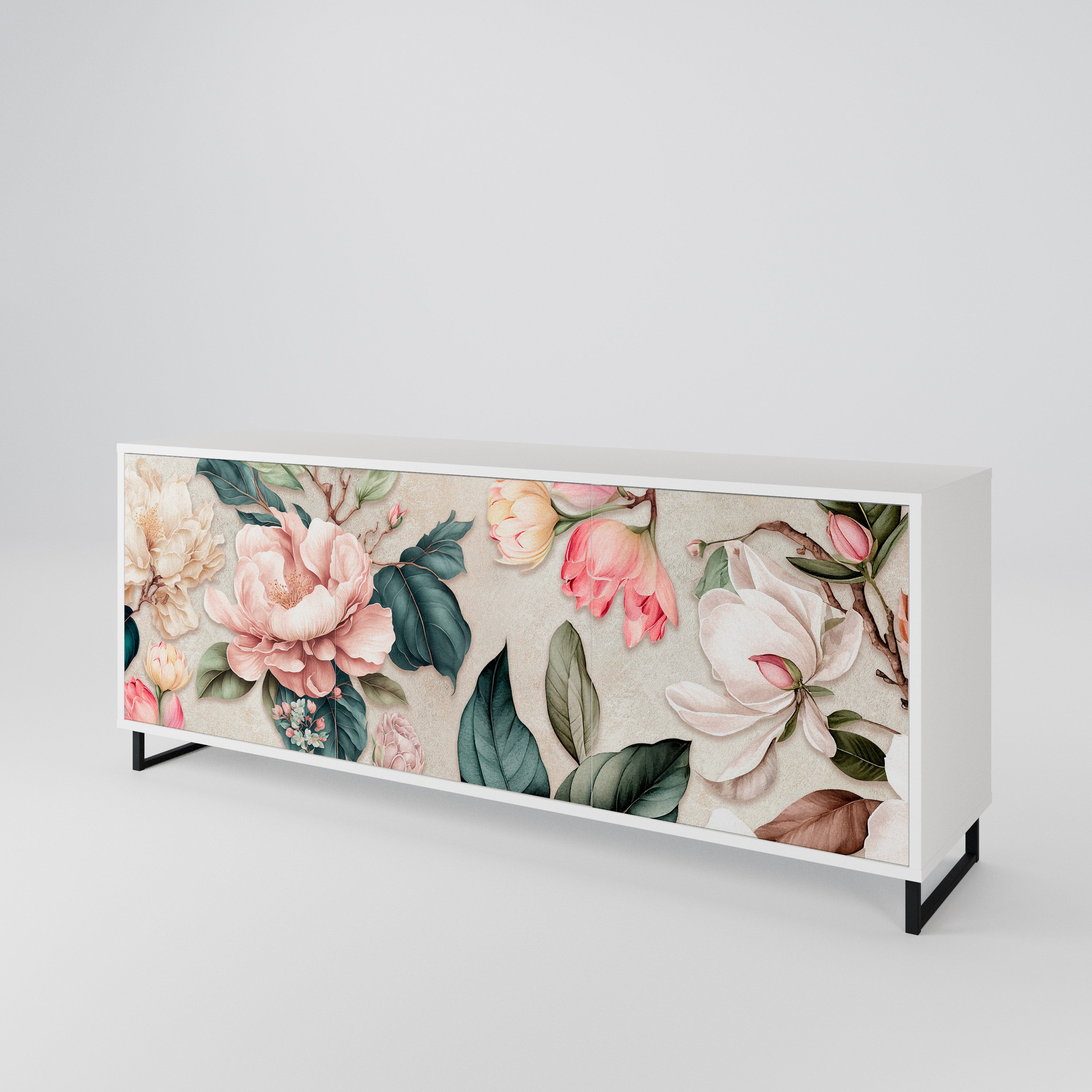 FLORAL GRACE Komoda 3-drzwiowa korpus Biały