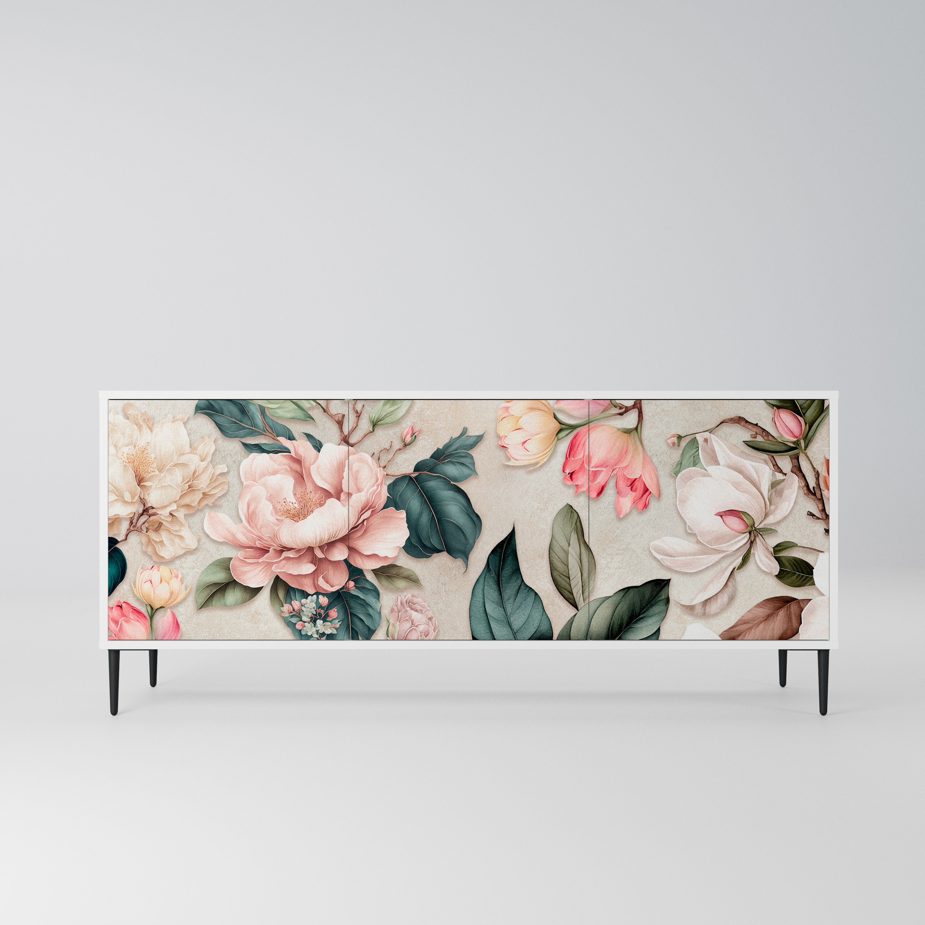 FLORAL GRACE Komoda 3-drzwiowa korpus Biały
