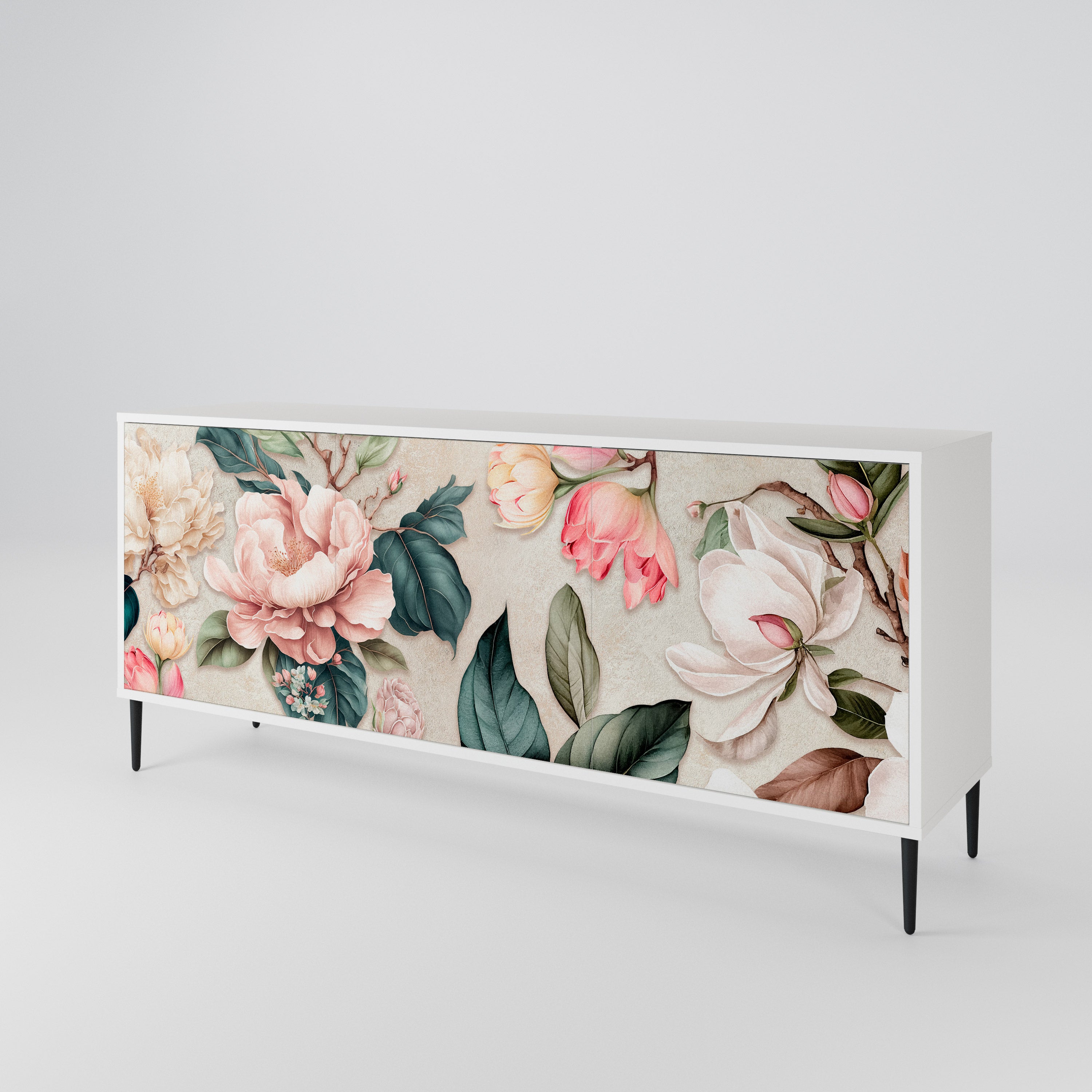 FLORAL GRACE Komoda 3-drzwiowa korpus Biały