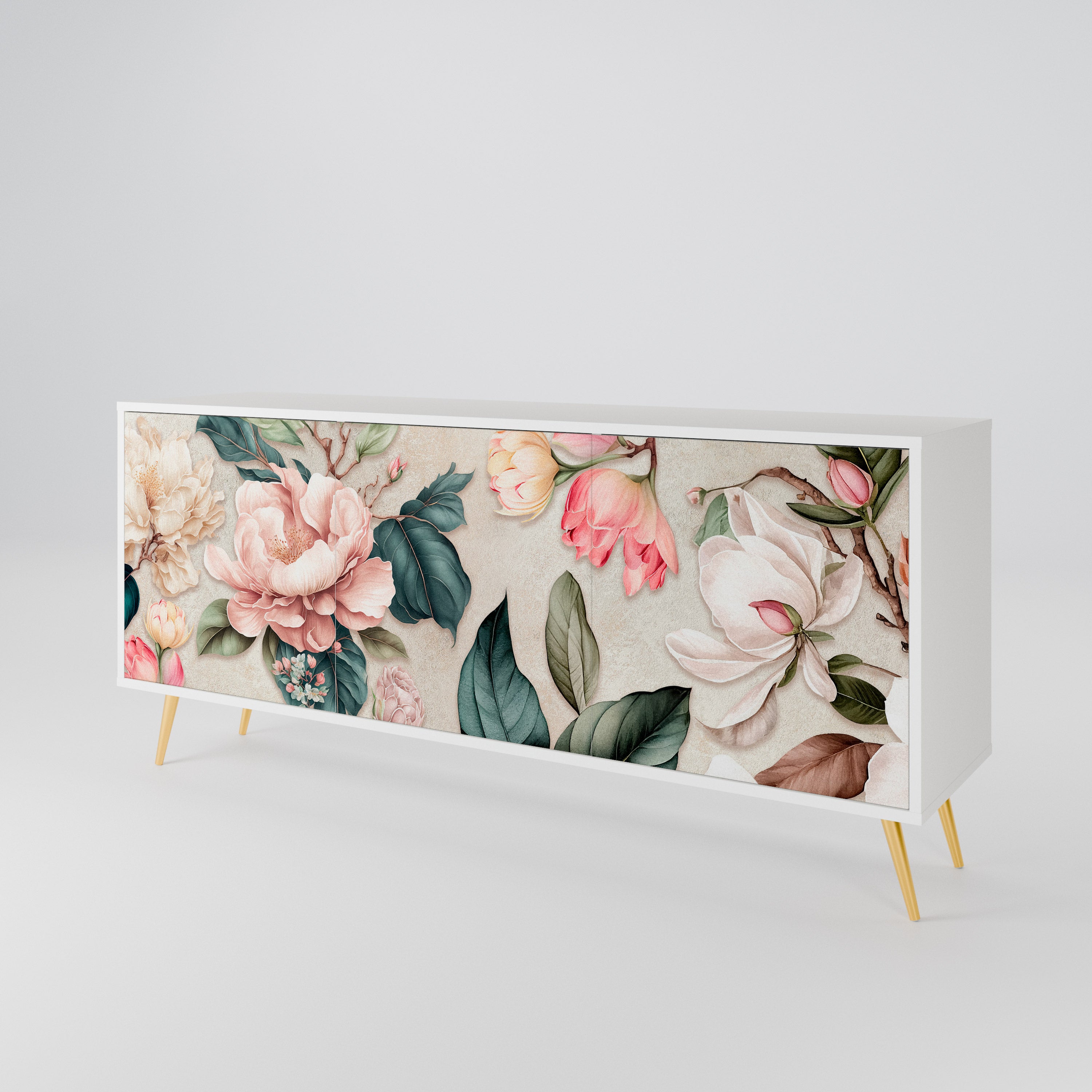 FLORAL GRACE Komoda 3-drzwiowa korpus Biały