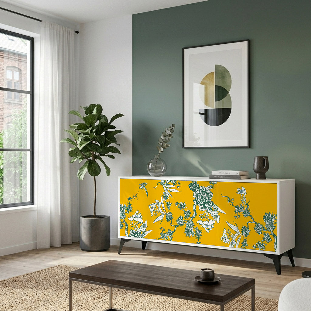 YELLOW CHINOISERIE Komoda 3-drzwiowa korpus Biały