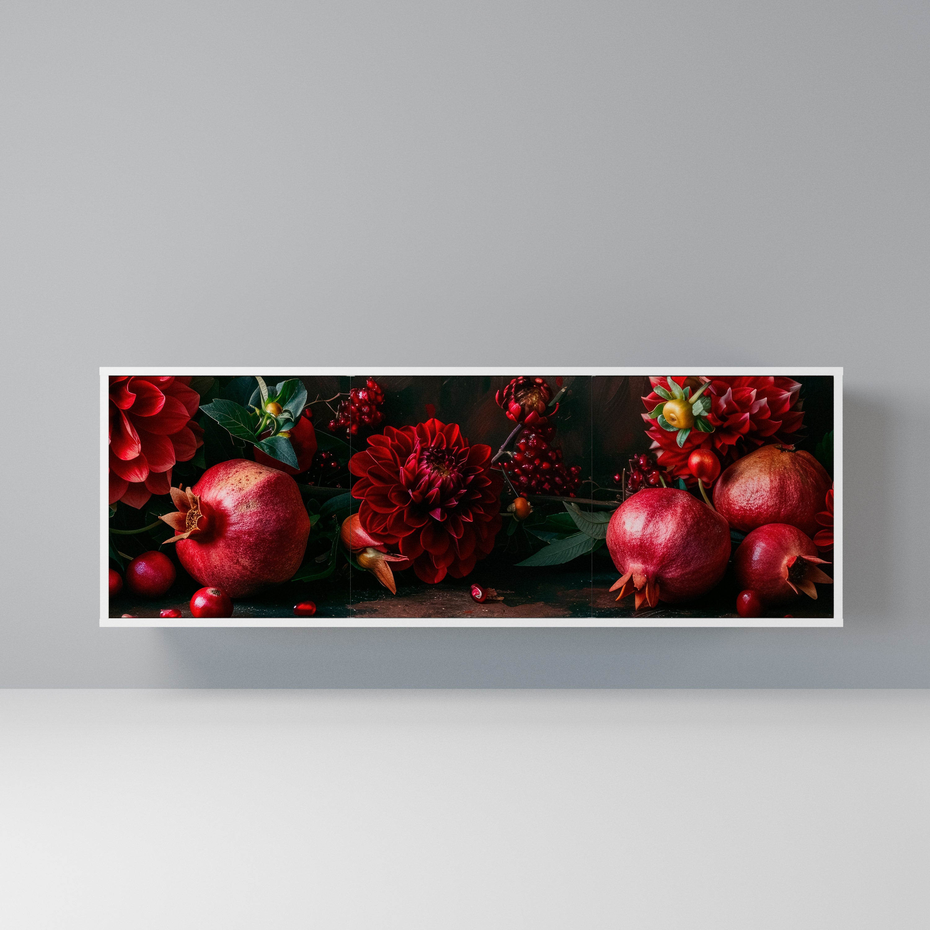 DAHLIAS AND POMEGRANATES Komoda 3-drzwiowa korpus Biały