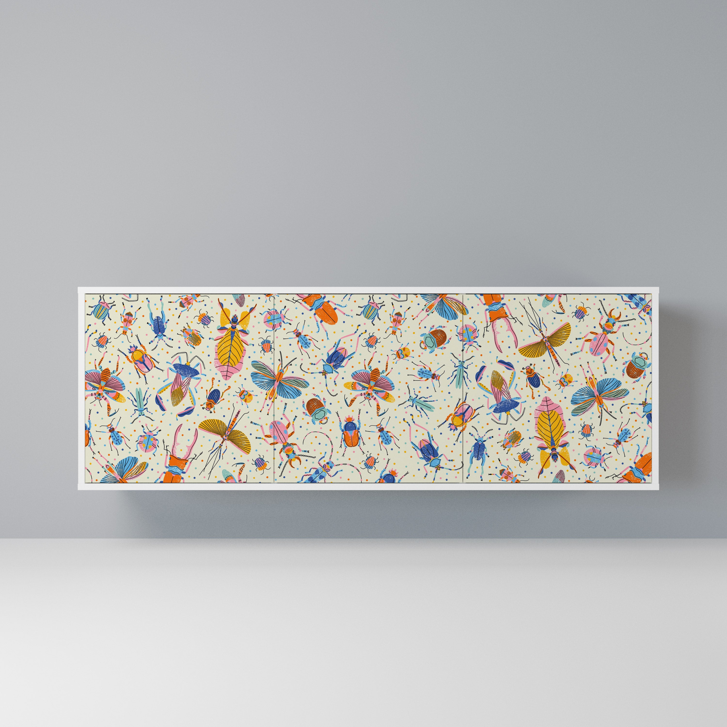 COLORFUL INSECTS Komoda 3-drzwiowa korpus Biały